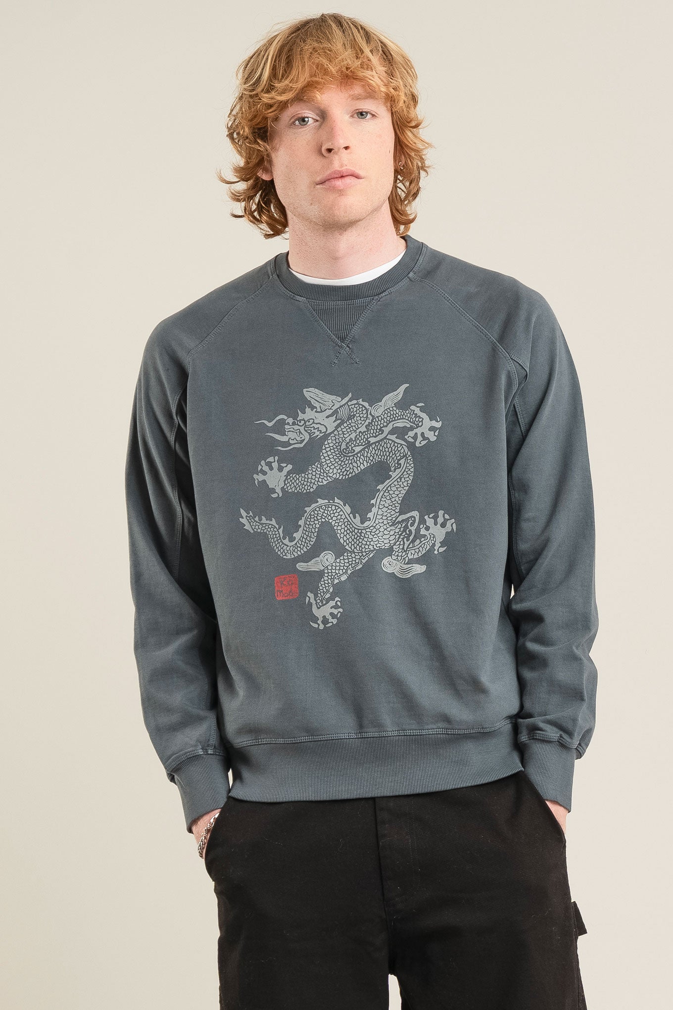 DRAGON Organic Cotton Sweat - Washed Black