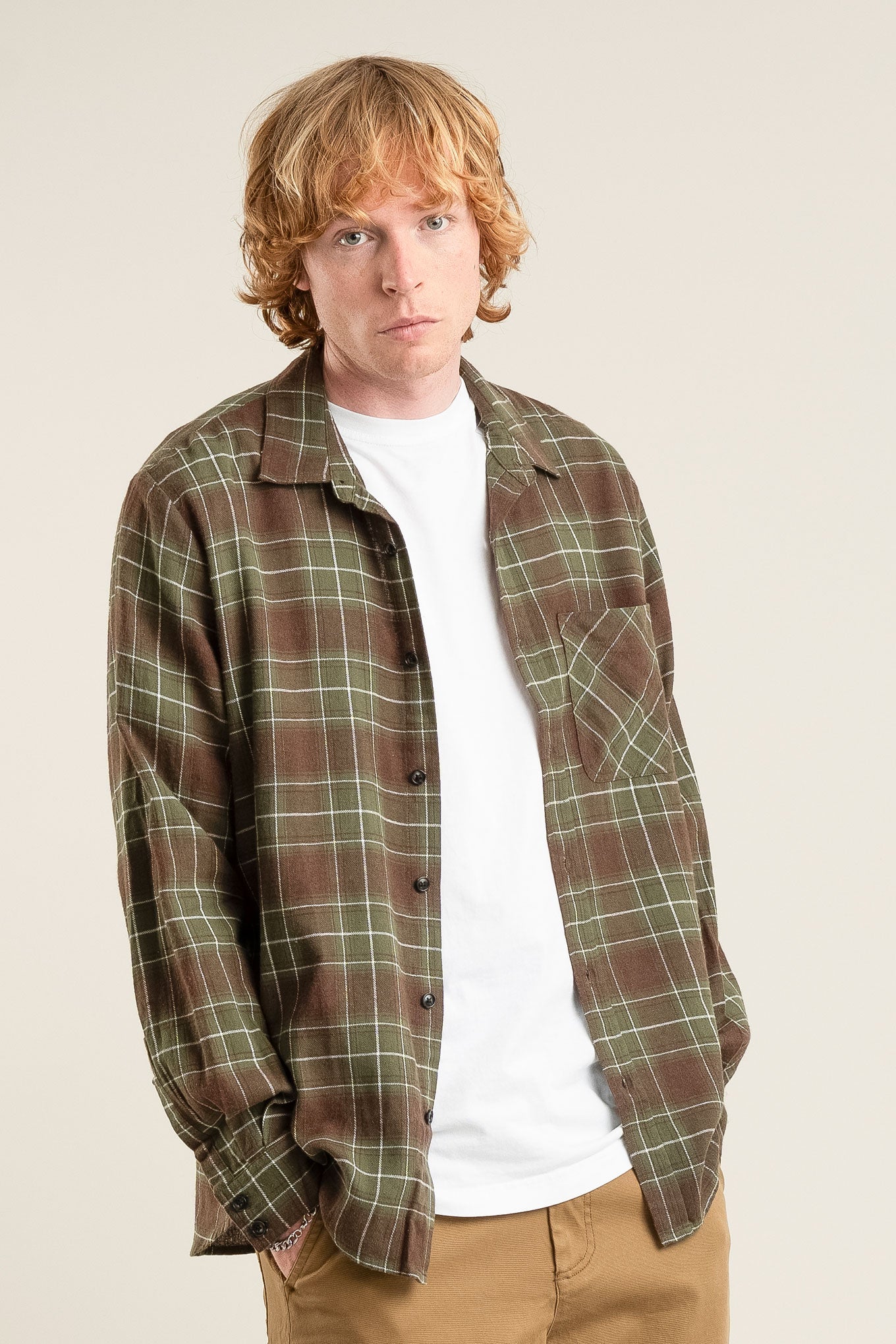 SANTI Organic Cotton Flannel Shirt - Green