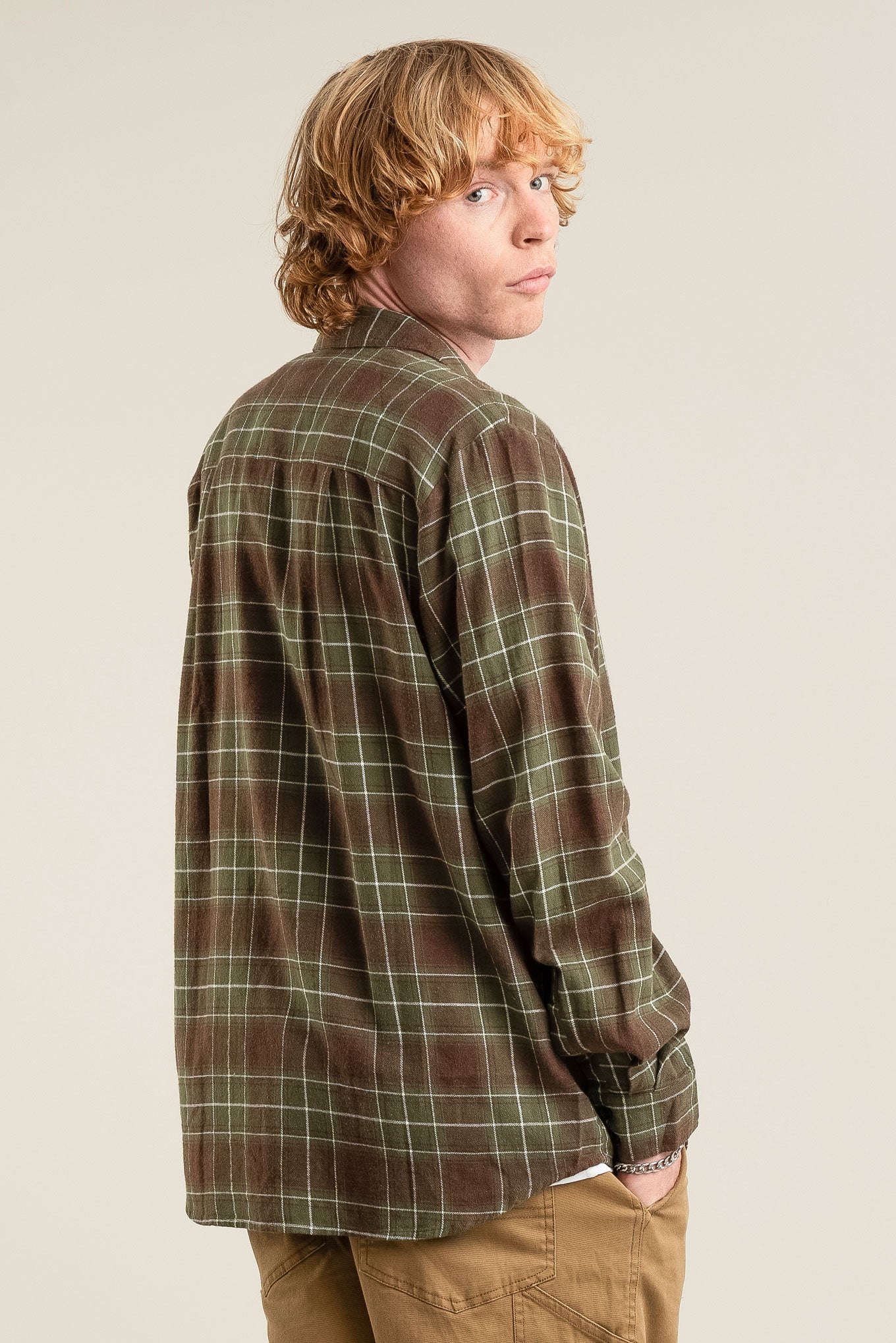 SANTI Organic Cotton Flannel Shirt - Green