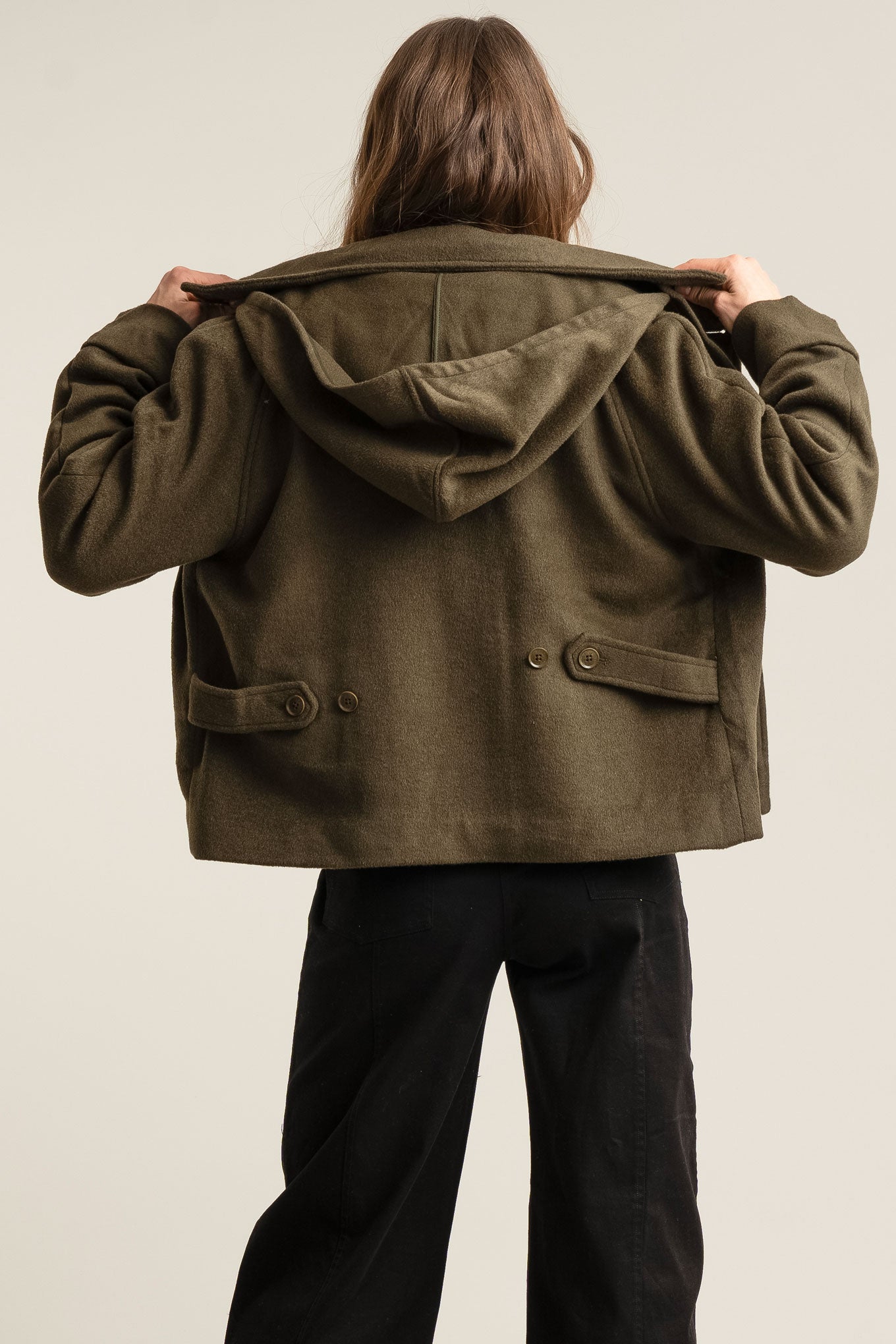 WICKER Recycled Wool Poly Coat - Olive