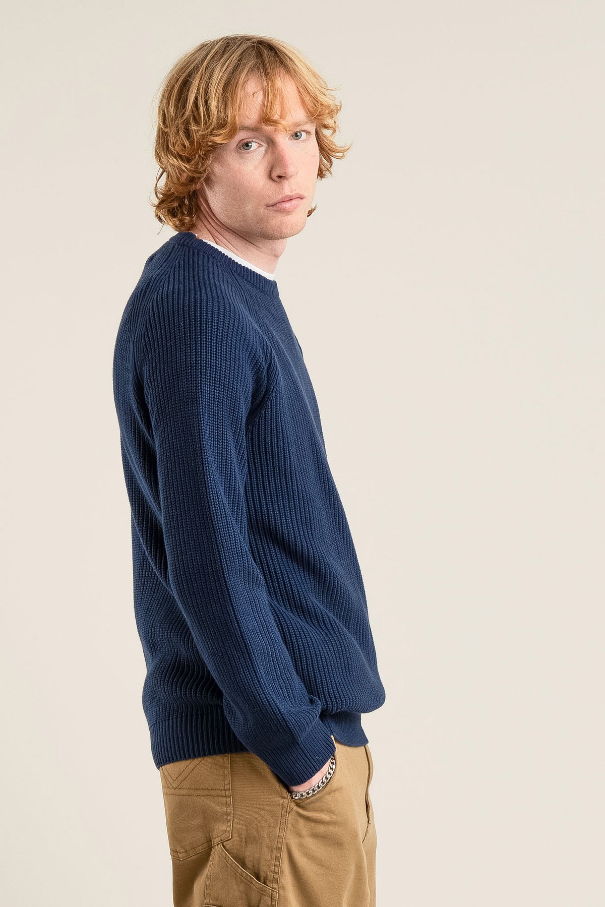 SERGIO - Mens Organic Cotton Jumper Navy