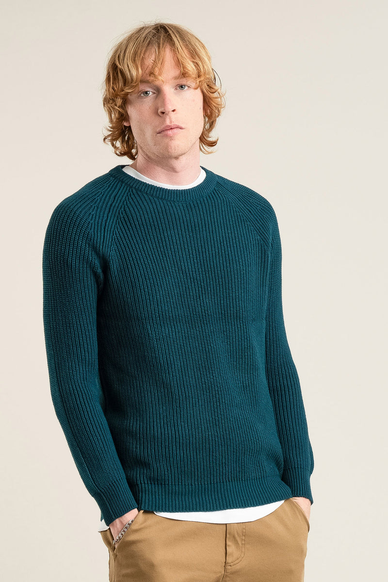 SERGIO - Mens Organic Cotton Jumper Teal