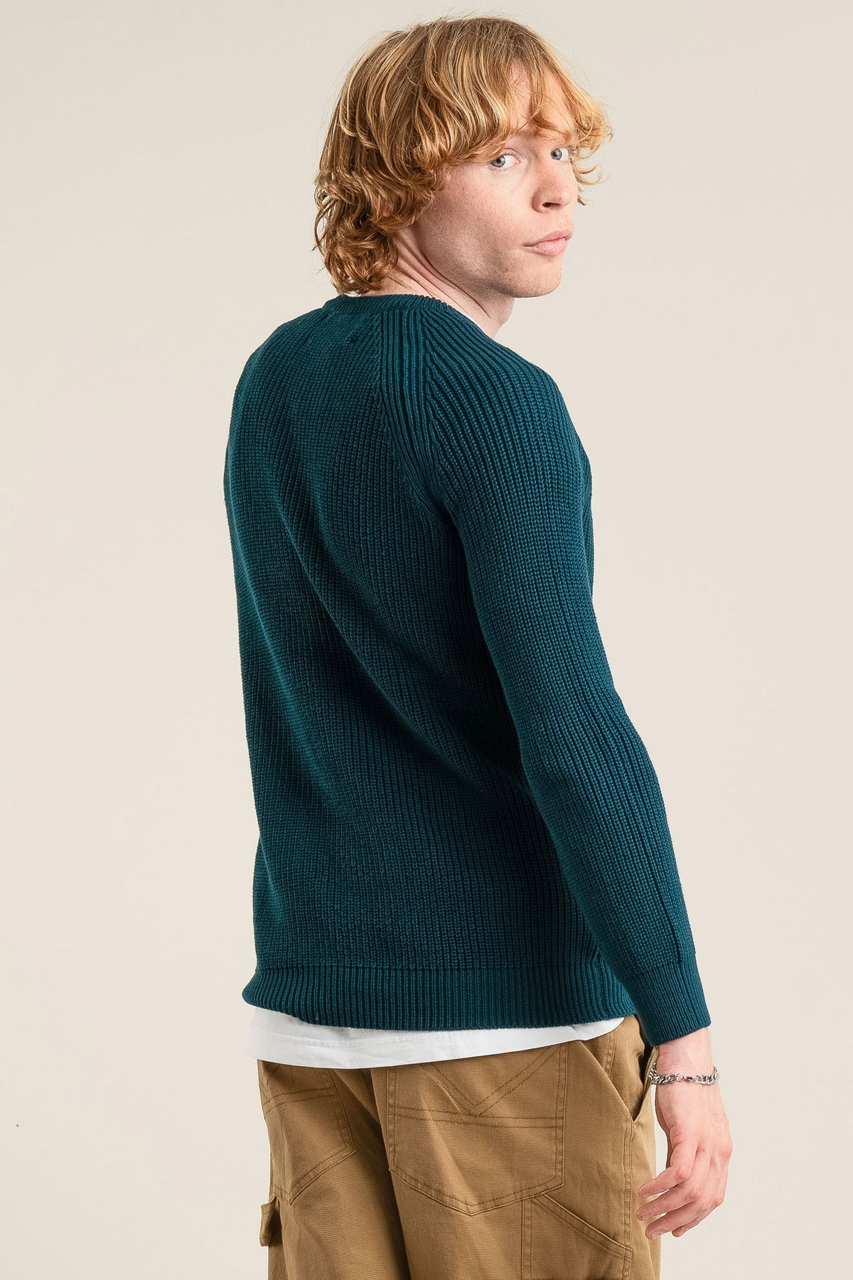 SERGIO - Mens Organic Cotton Jumper Teal