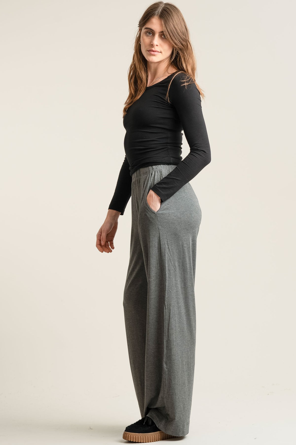 BINITA Modal Trouser - Charcoal