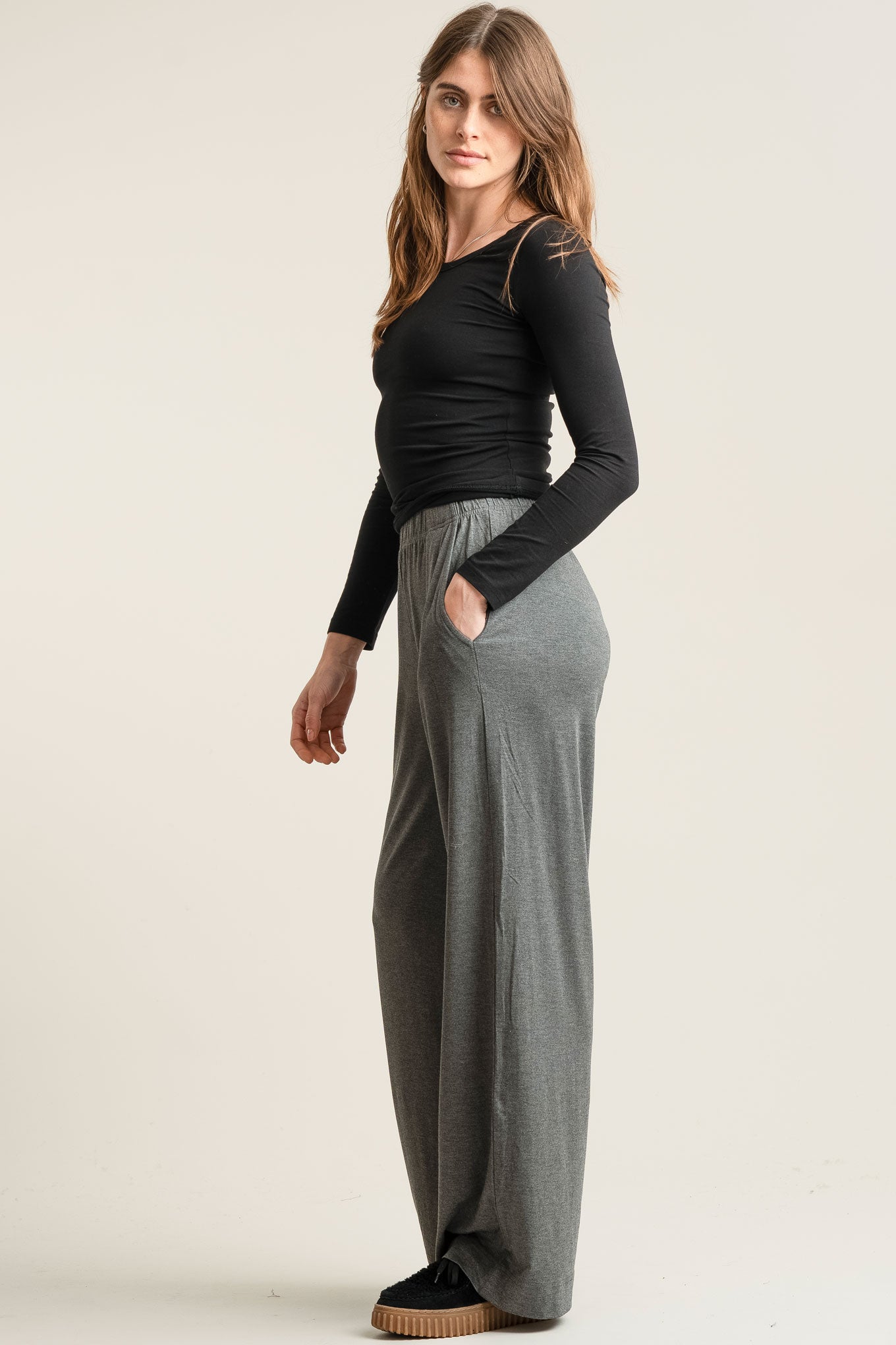 BINITA Modal Trouser - Charcoal