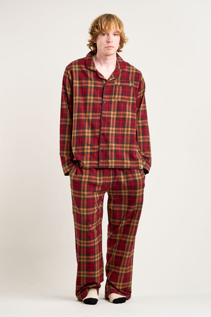 JIM JAM Mens Organic Cotton Pyjama Set - Berry