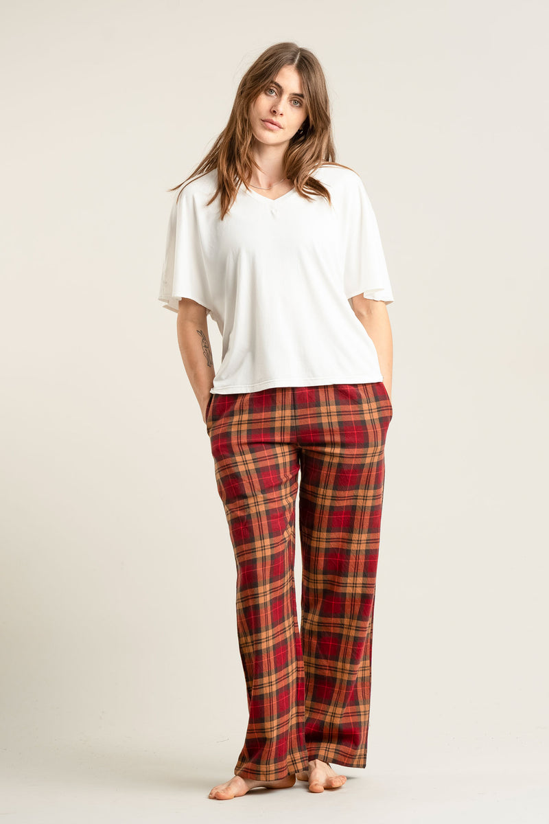 JIM JAM Womens Organic Cotton Pyjama Bottoms - Berry