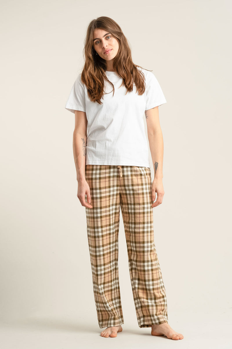 JIM JAM Womens Organic Cotton Pyjama Bottoms - Sand