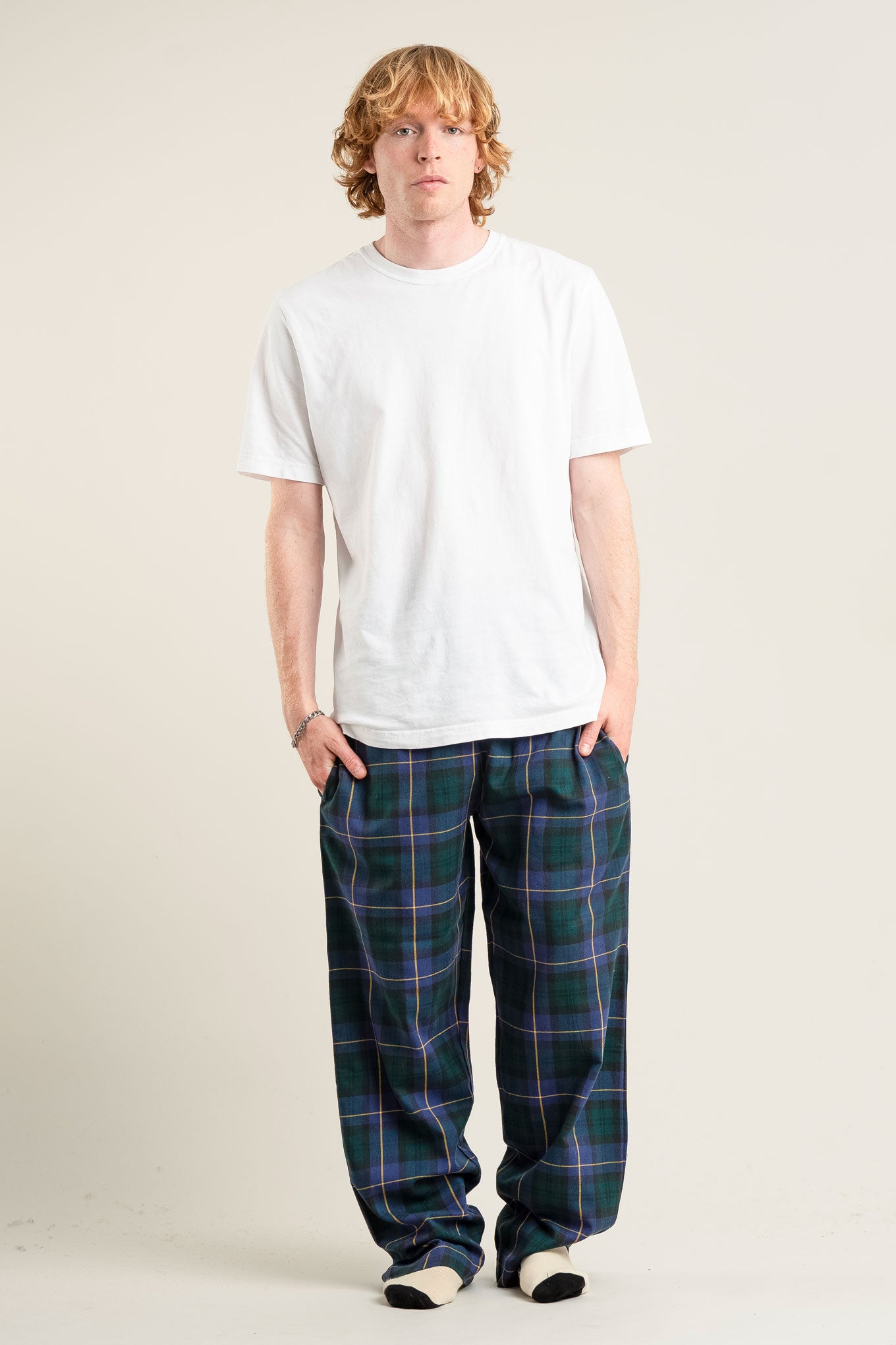 JIM JAM Mens Organic Cotton Pyjama Bottoms - Black Watch