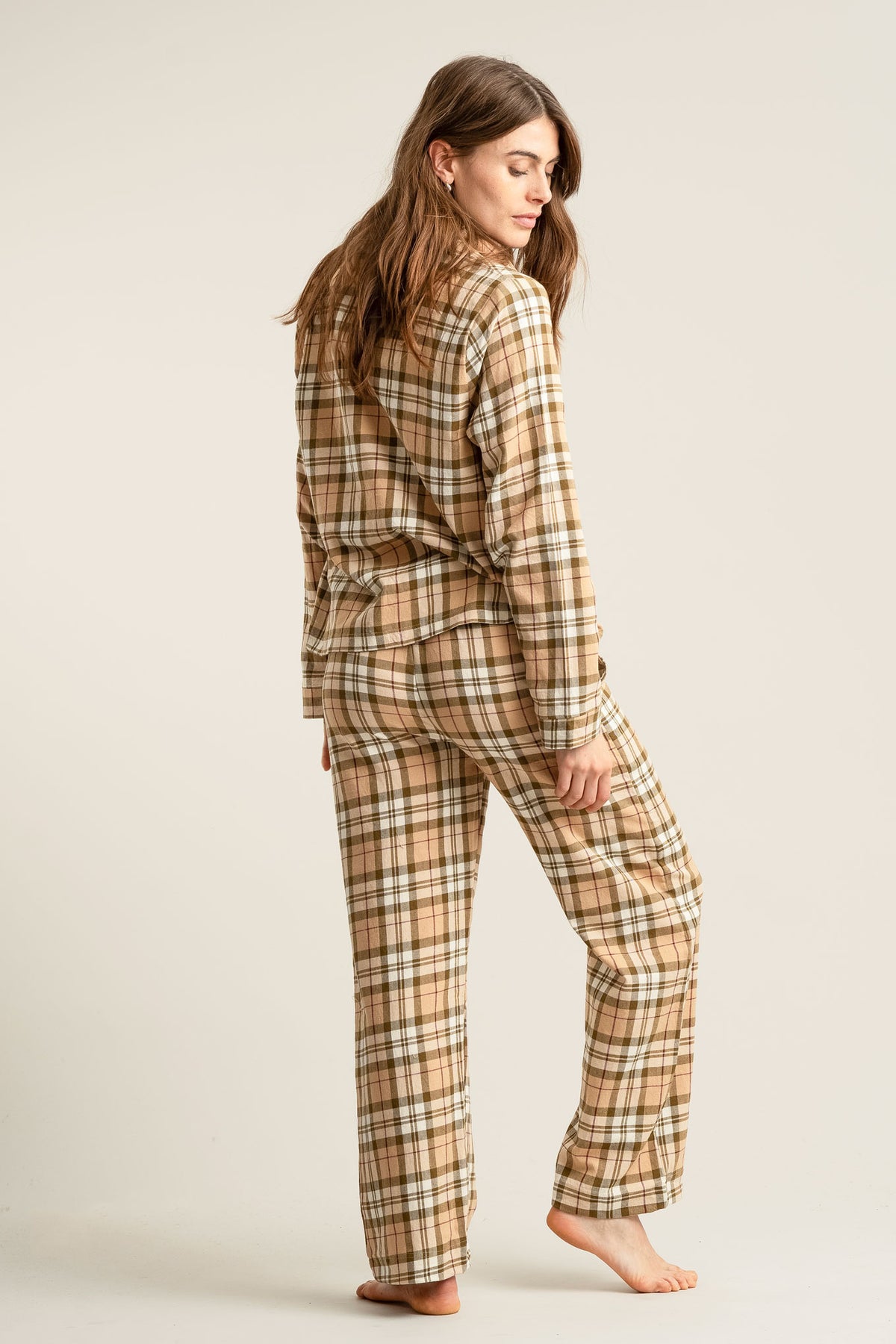 JIM JAM Womens Organic Cotton Pyjama Set - Sand