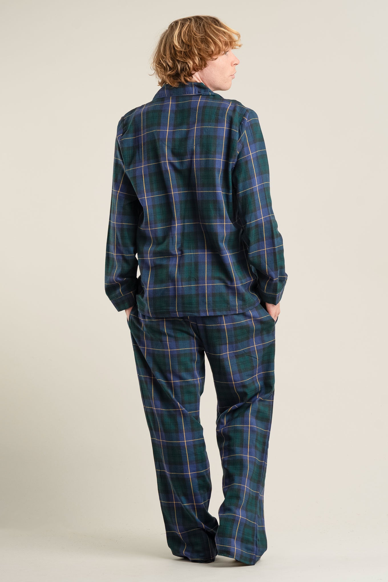 JIM JAM Mens Organic Cotton Pyjama Set - Black Watch