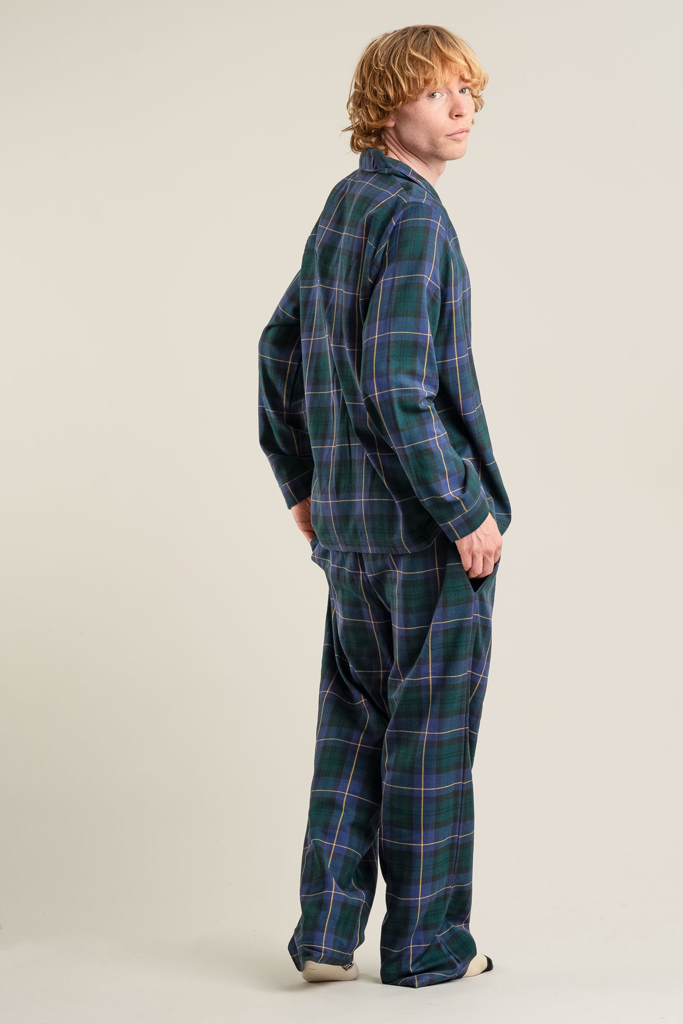 JIM JAM Mens Organic Cotton Pyjama Set - Black Watch