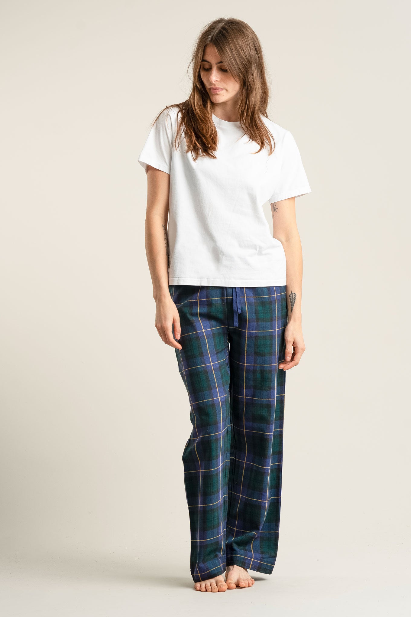 JIM JAM Womens Organic Cotton Pyjama Bottoms - Black Watch