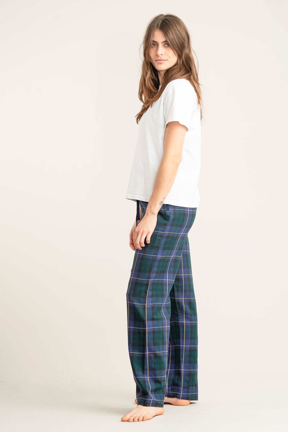 JIM JAM Womens Organic Cotton Pyjama Bottoms - Black Watch