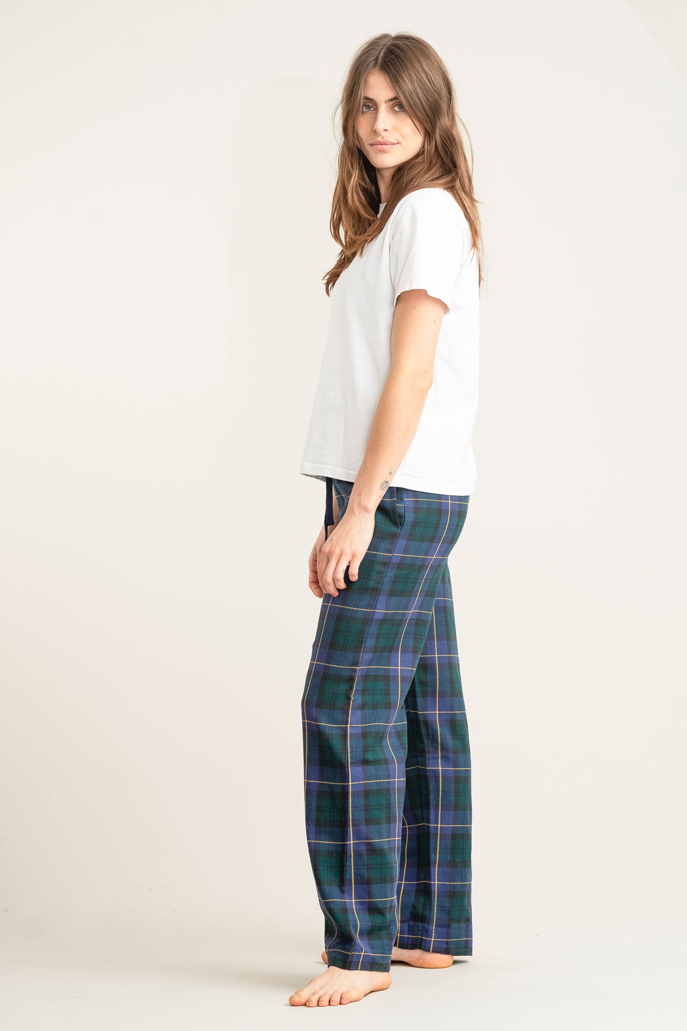 JIM JAM Womens Organic Cotton Pyjama Bottoms - Black Watch