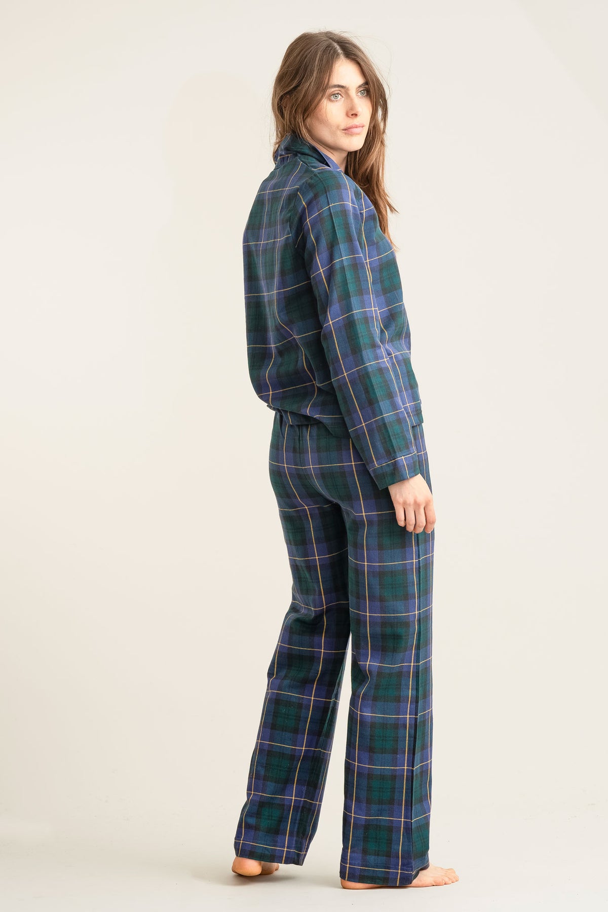 JIM JAM Womens Organic Cotton Pyjama Set - Black Watch