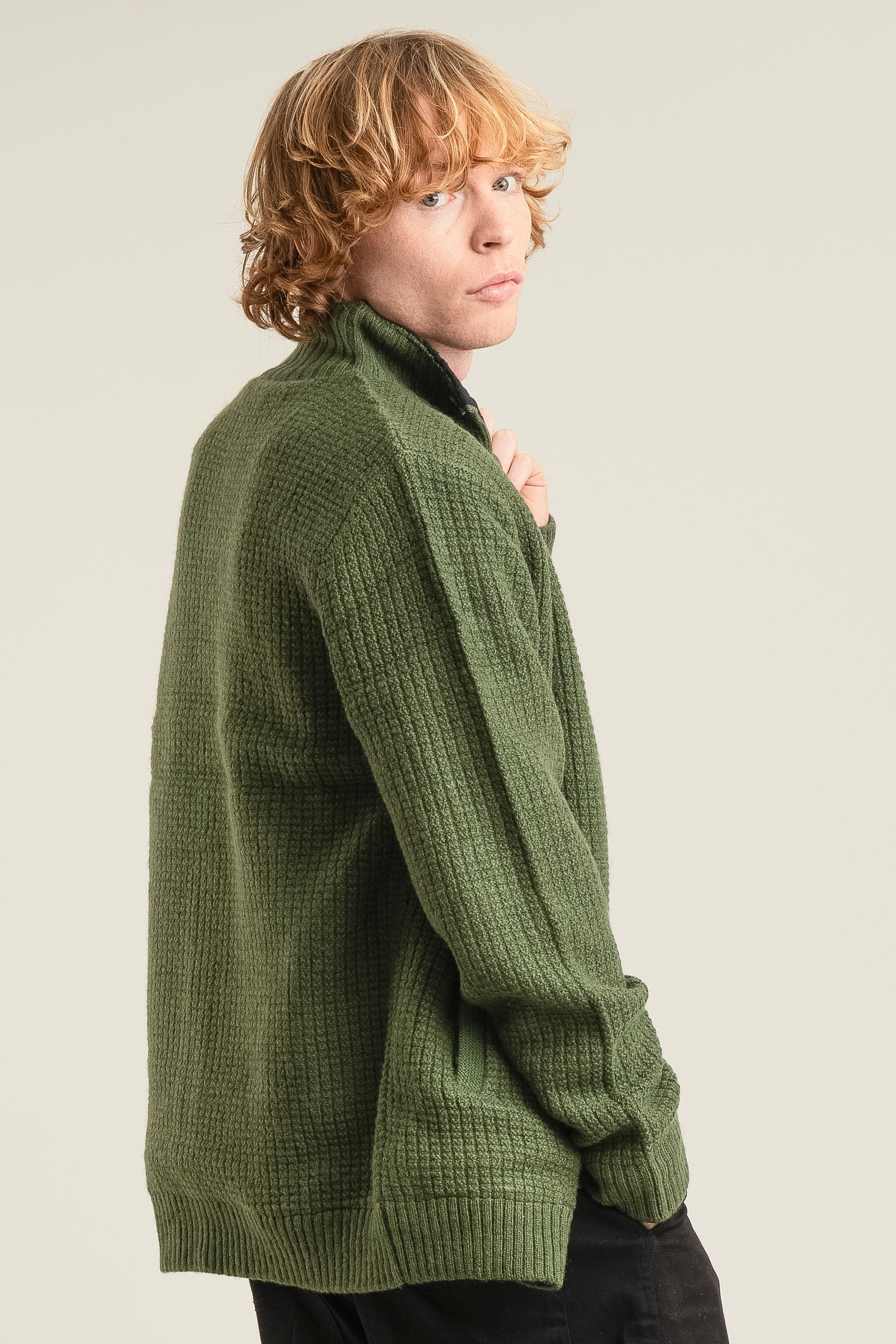 HEATH Fleece Lined Wool Jacket - Olive