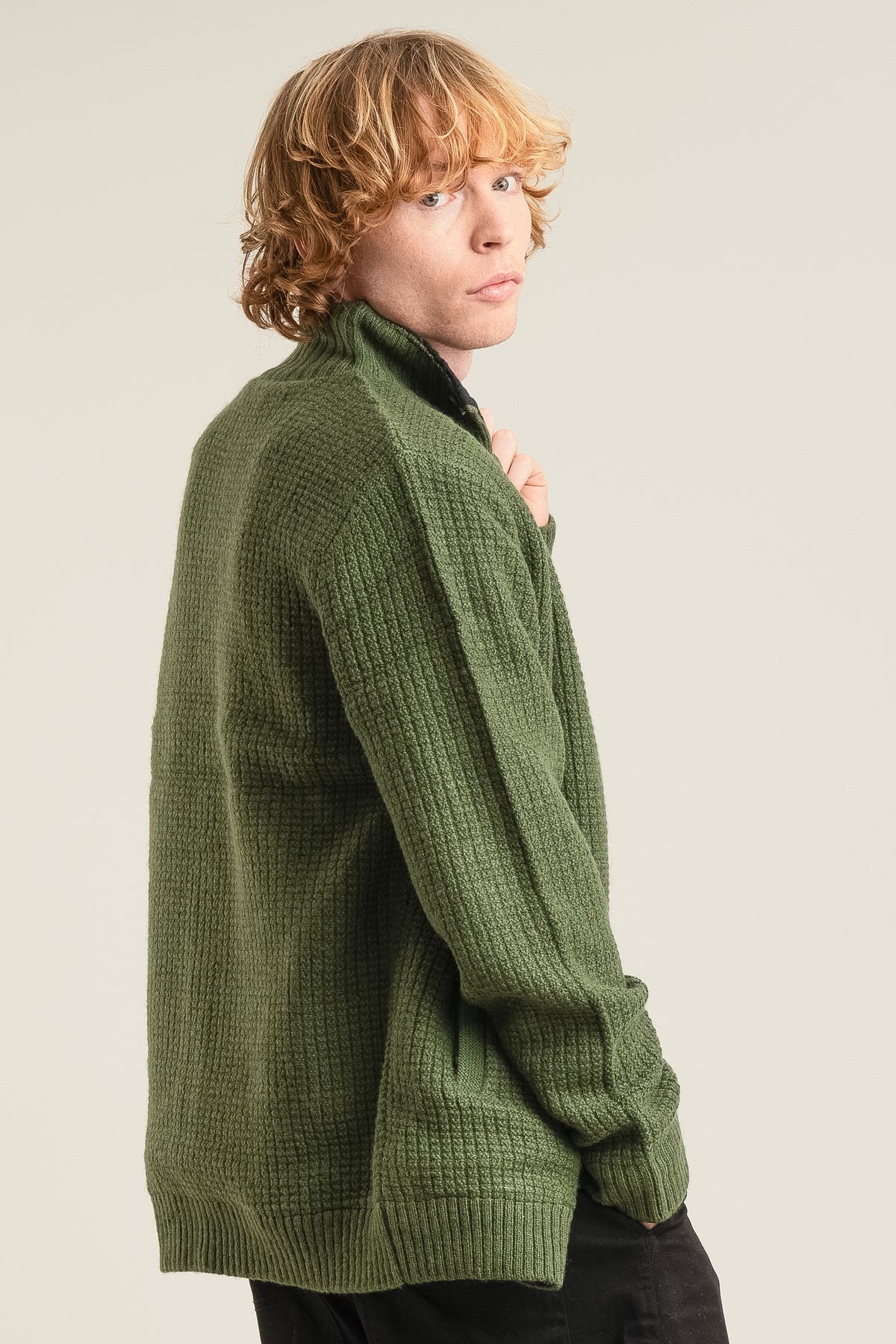 HEATH Fleece Lined Wool Jacket - Olive
