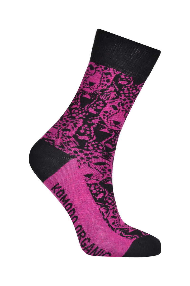 LEOPARD - Organic Cotton Socks Cherry