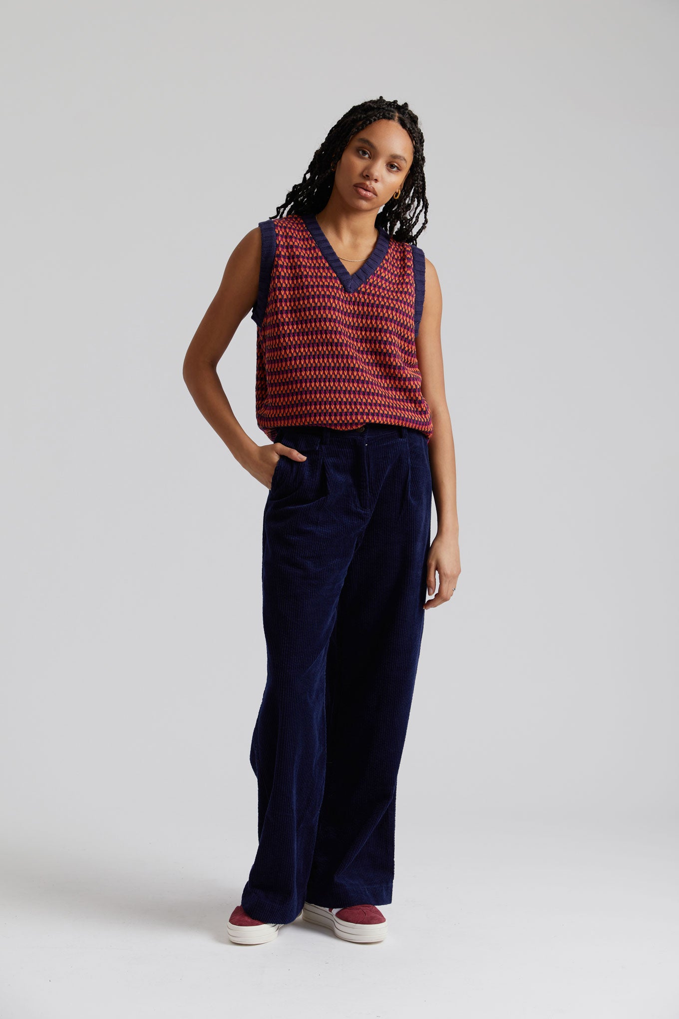 TIGER - Organic Cotton Jumbo Cord Trouser Navy