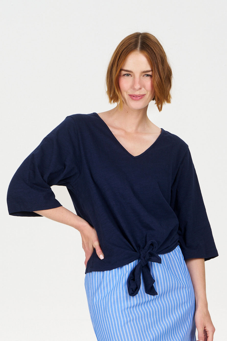 LYRA Organic Cotton Top - Navy