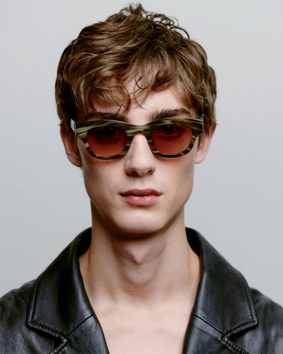 LANE - Striped Horn Sunglasses by A.Kjaerbede