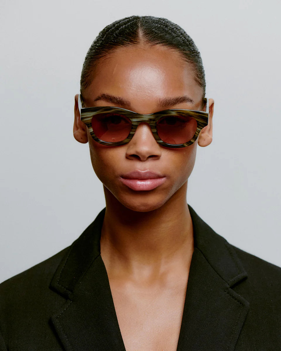 LANE - Striped Horn Sunglasses by A.Kjaerbede