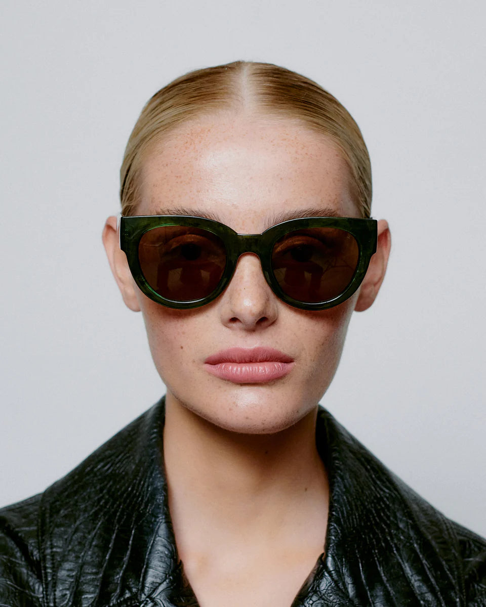 LILLY - Green Marble Transparent Sunglasses by A.Kjaerbede