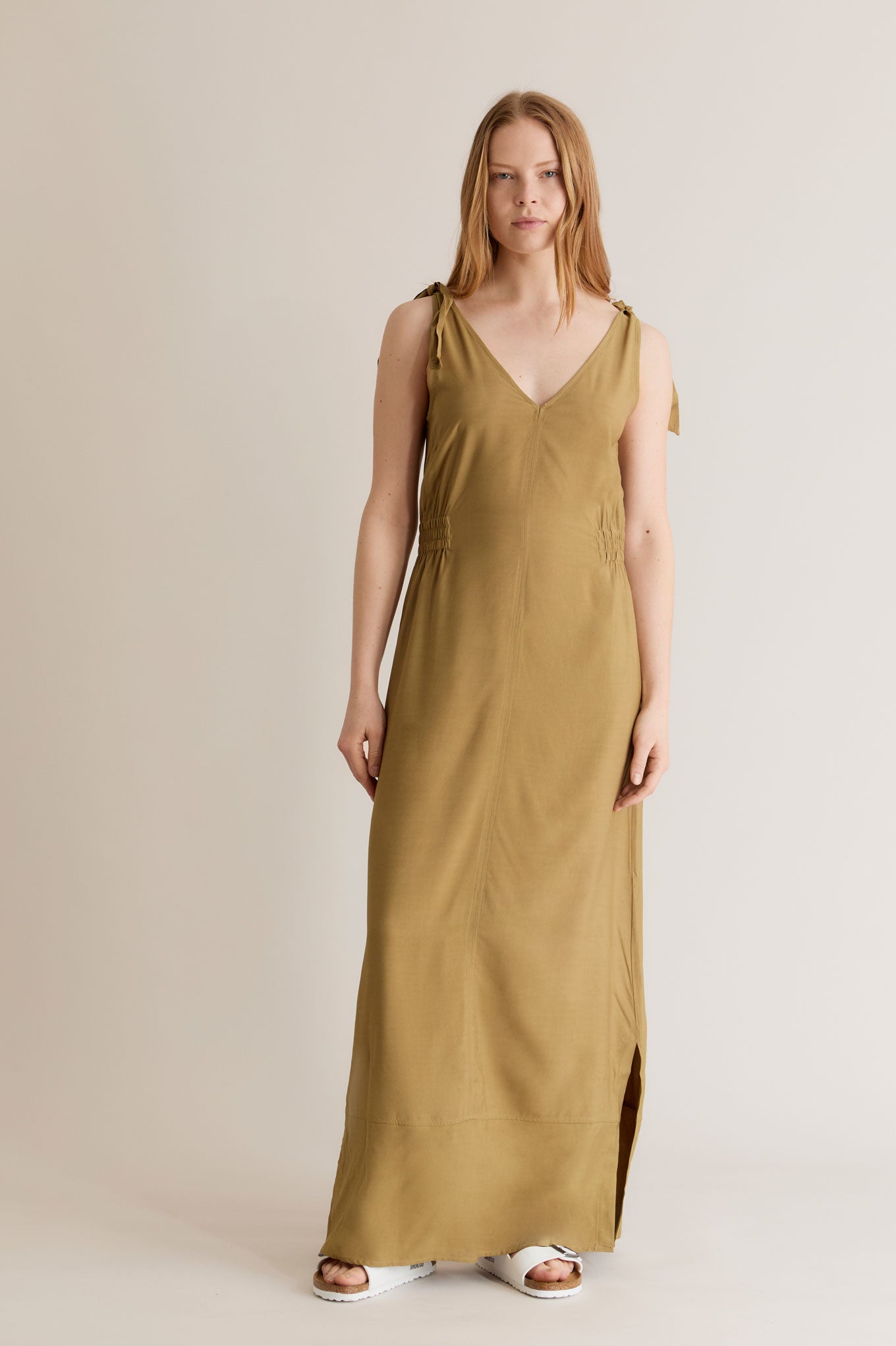 MARNIE - Rayon Dress Khaki