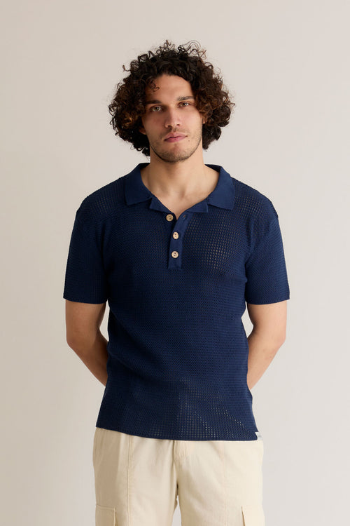 OLIVER - Organic Cotton Polo Top Dark Navy