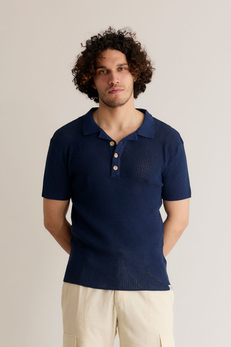 OLIVER - Organic Cotton Polo Top Dark Navy