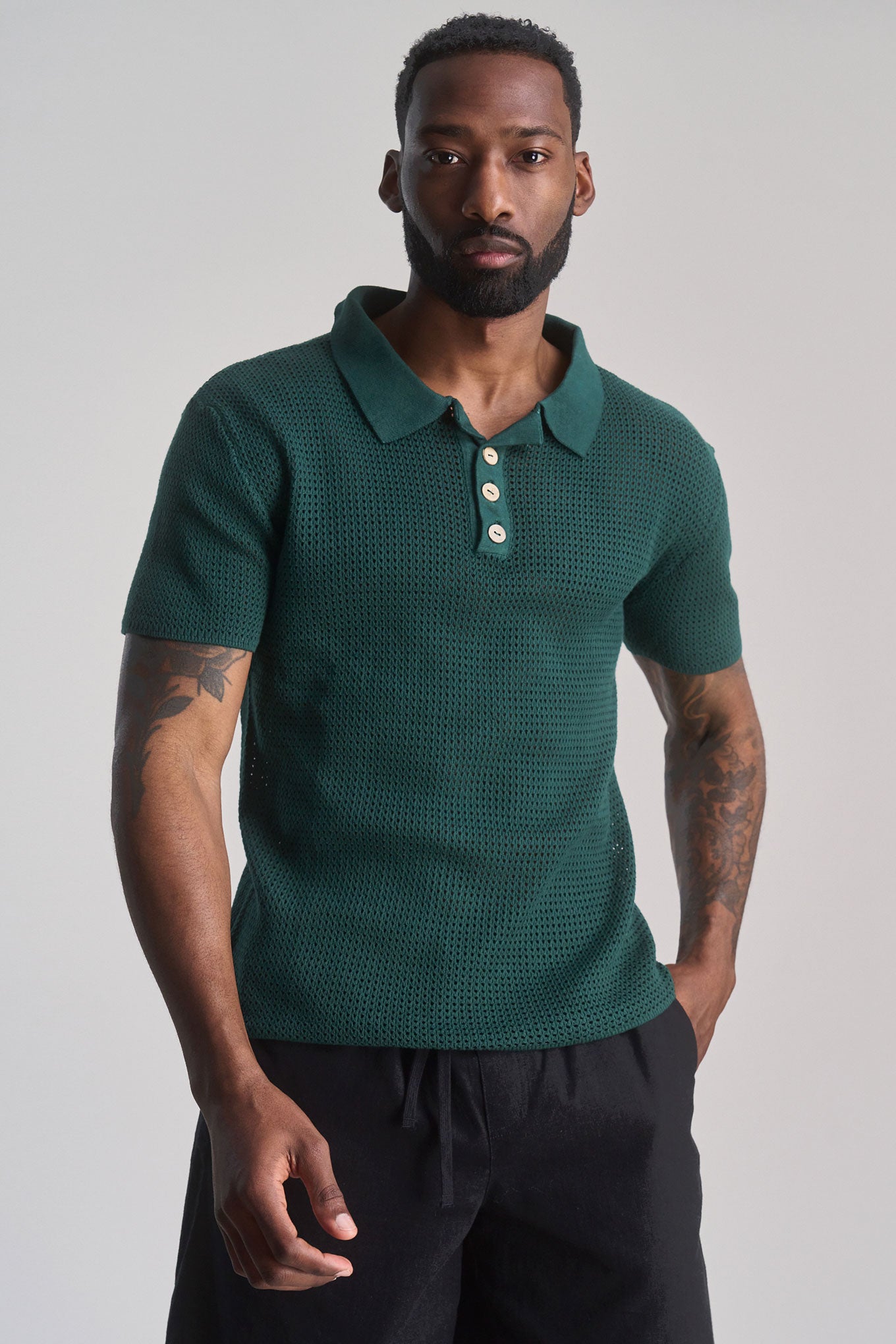 OLIVER - Organic Cotton Polo Top Dark Green