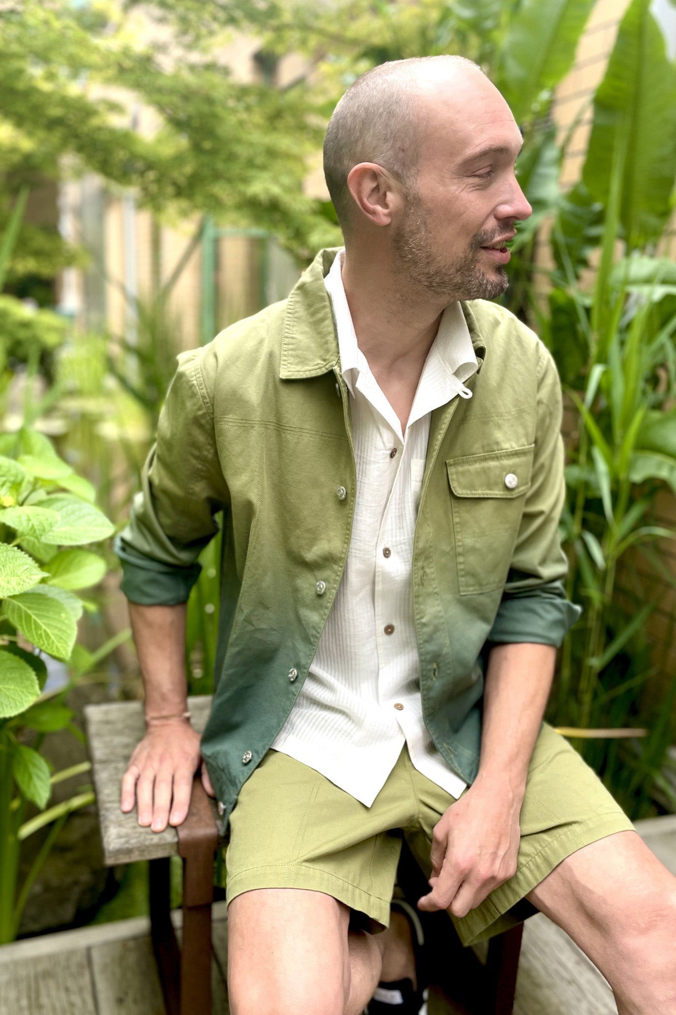ORINO Dip Dyed Mens Jacket - Khaki Green