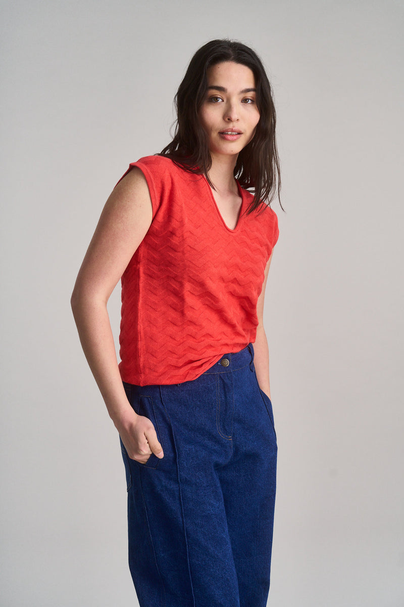 POLLY Organic Cotton Vest - Pink