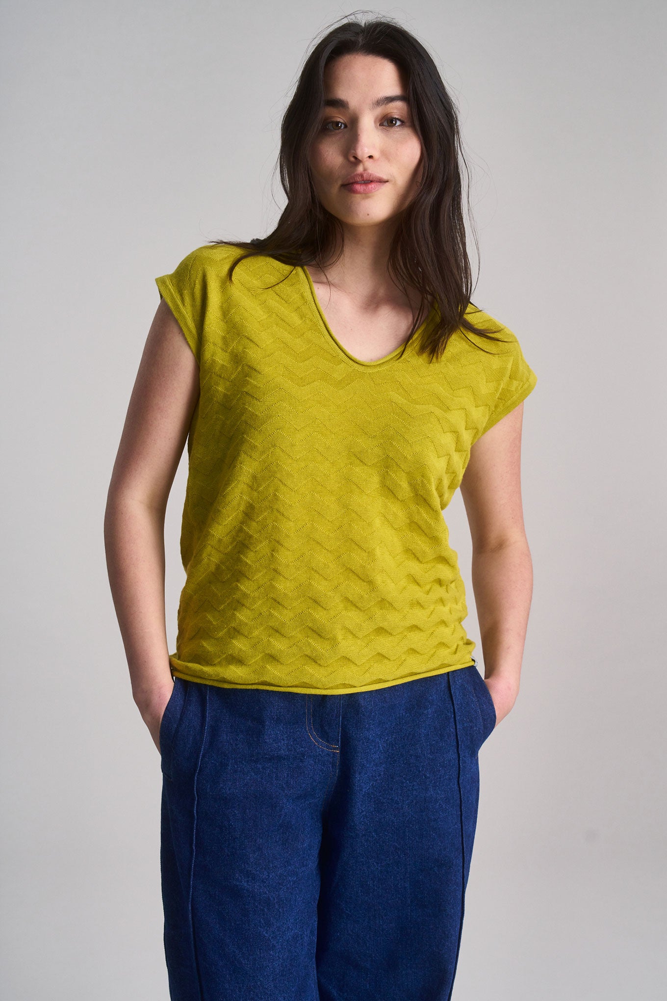 POLLY Organic Cotton Vest - Sap Green