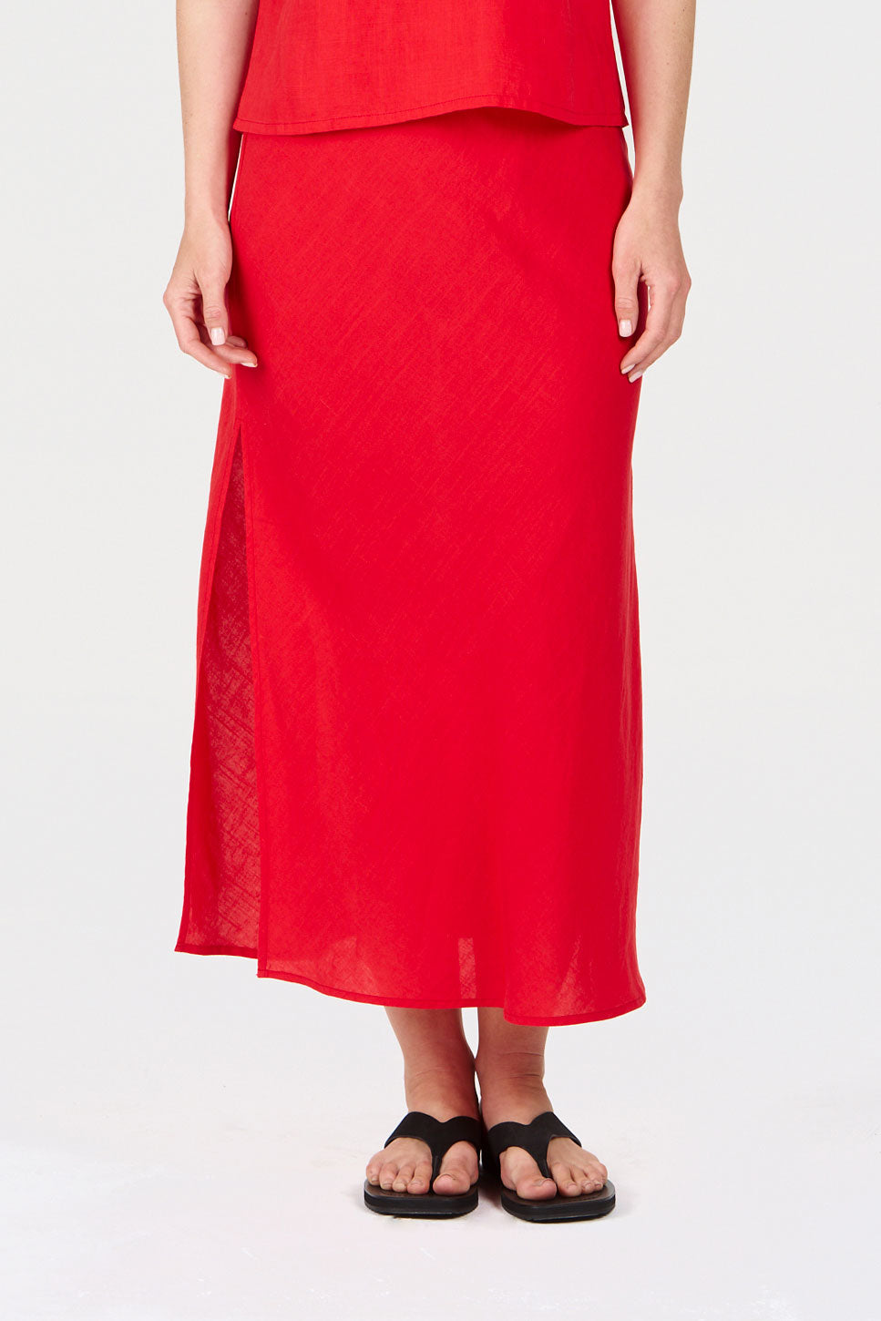 RAY Tencel Linen Skirt - Coral