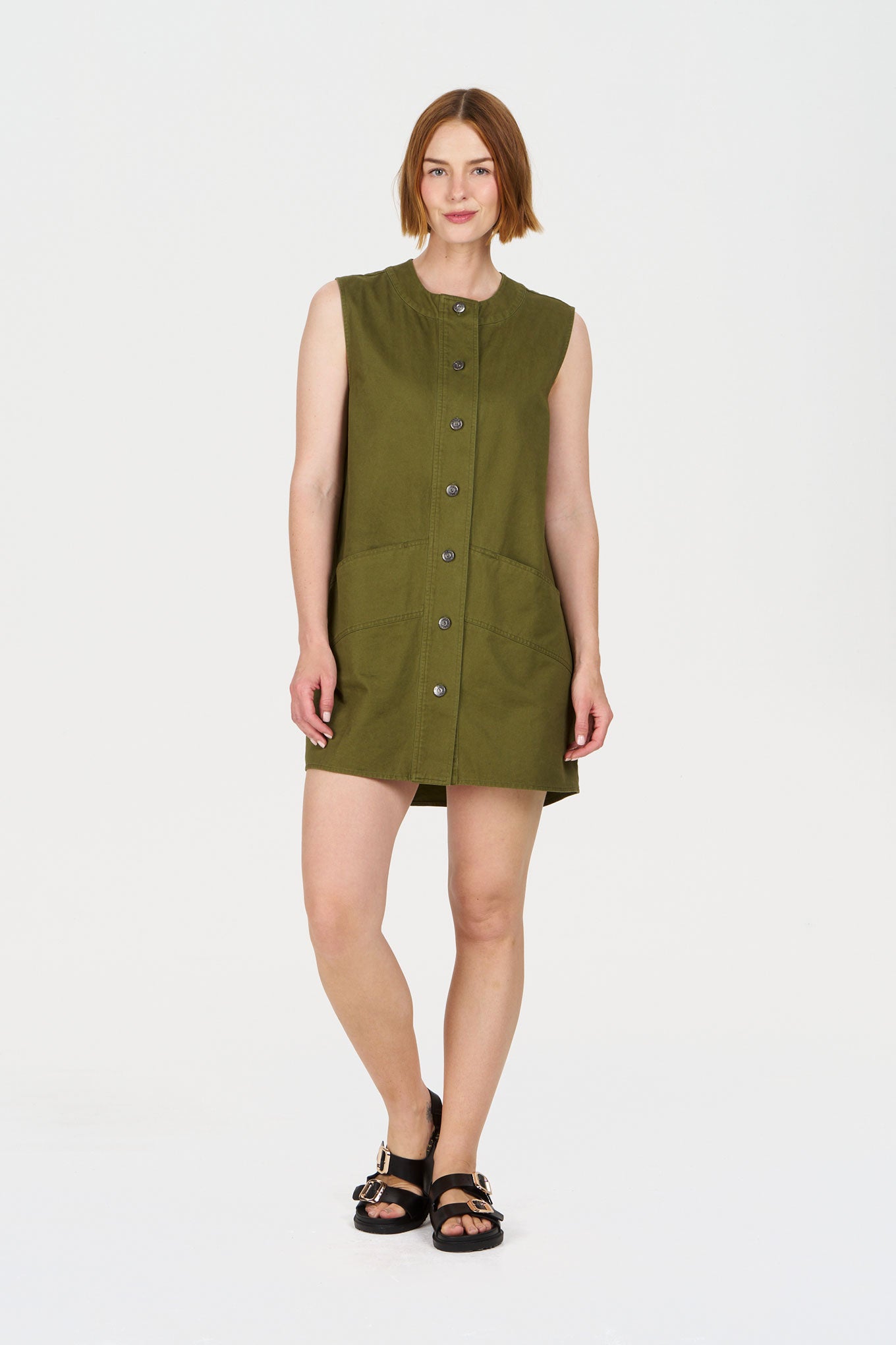 ROSIE Organic Cotton Dress - Khaki