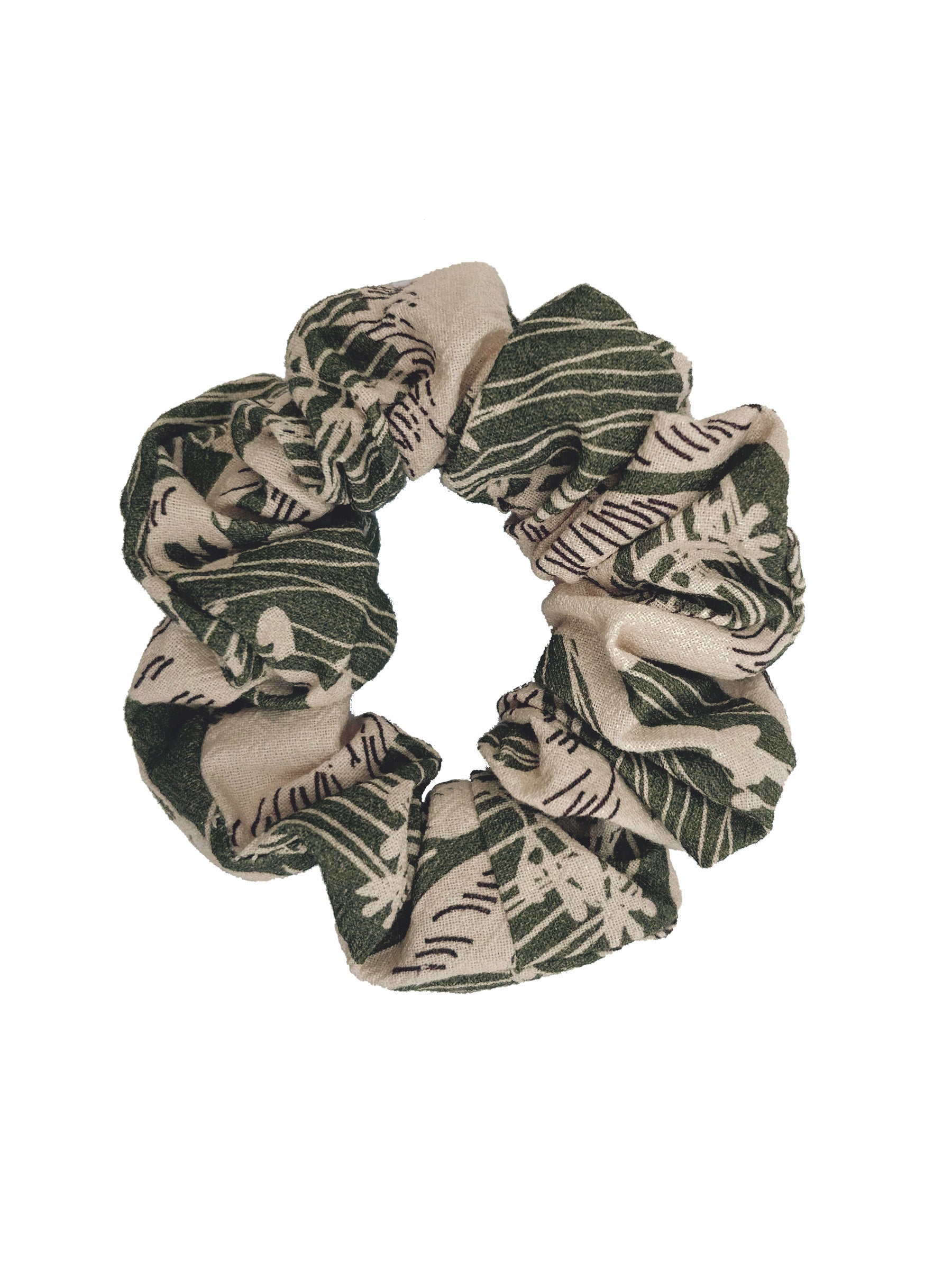 SCRUNCHY Organic Cotton - Wave Print Green
