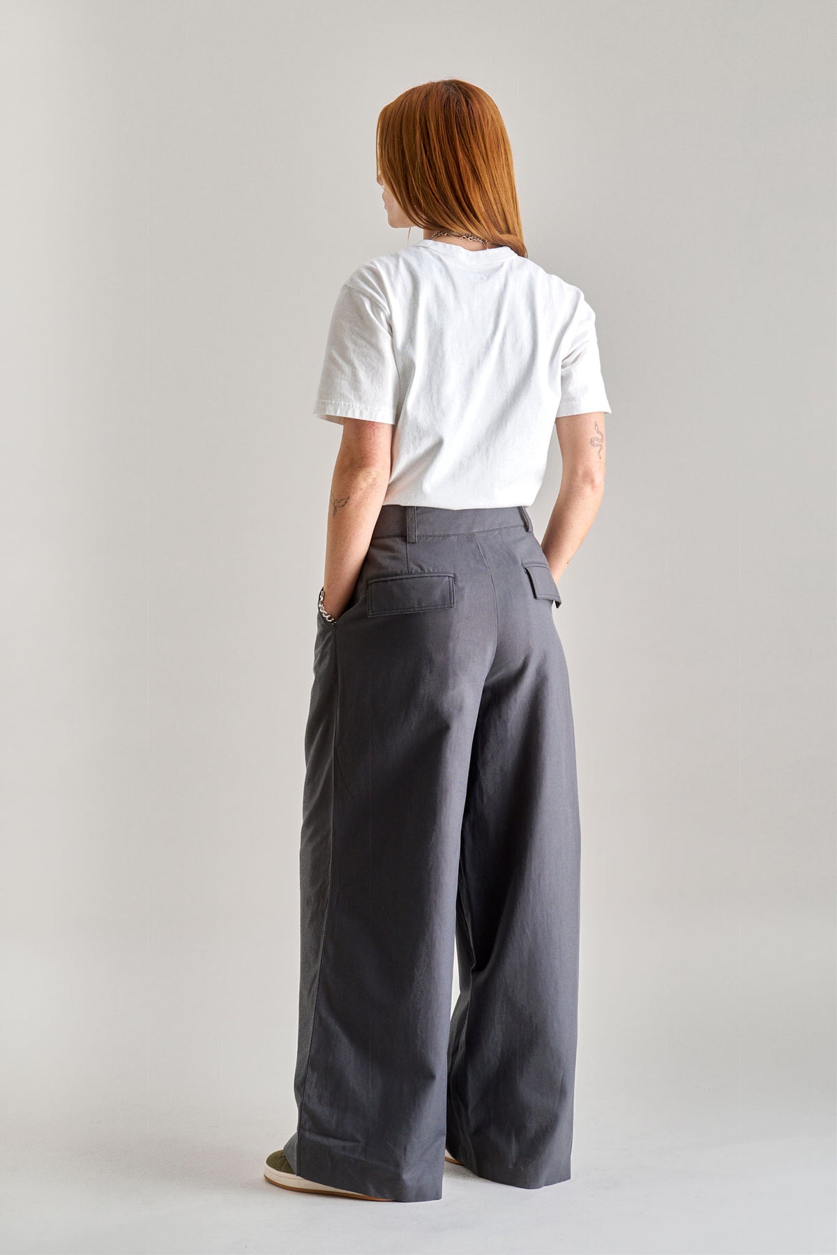 SOFIA Cotton Tencel Trouser - Grey