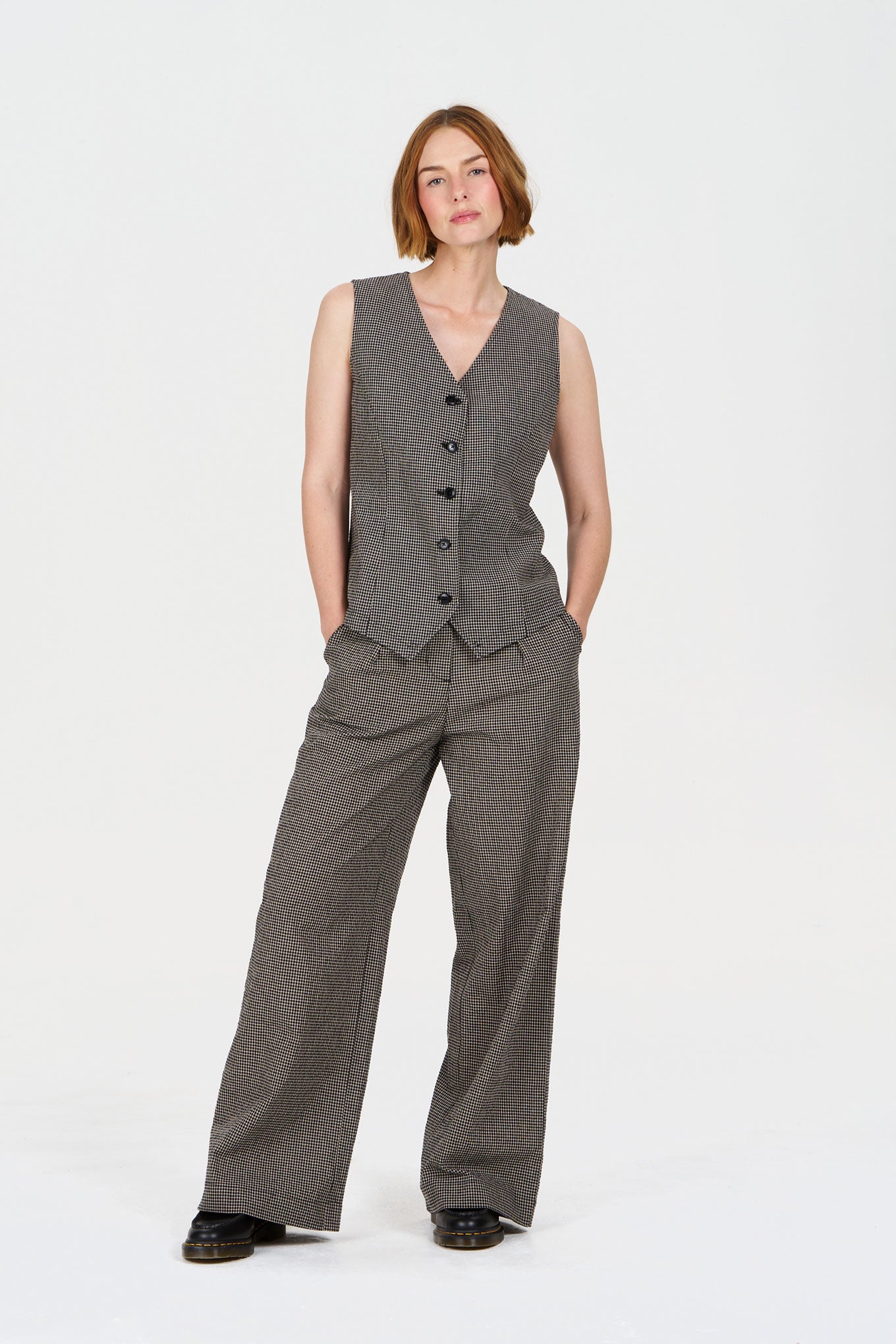 TESSA Organic Cotton Vest - check