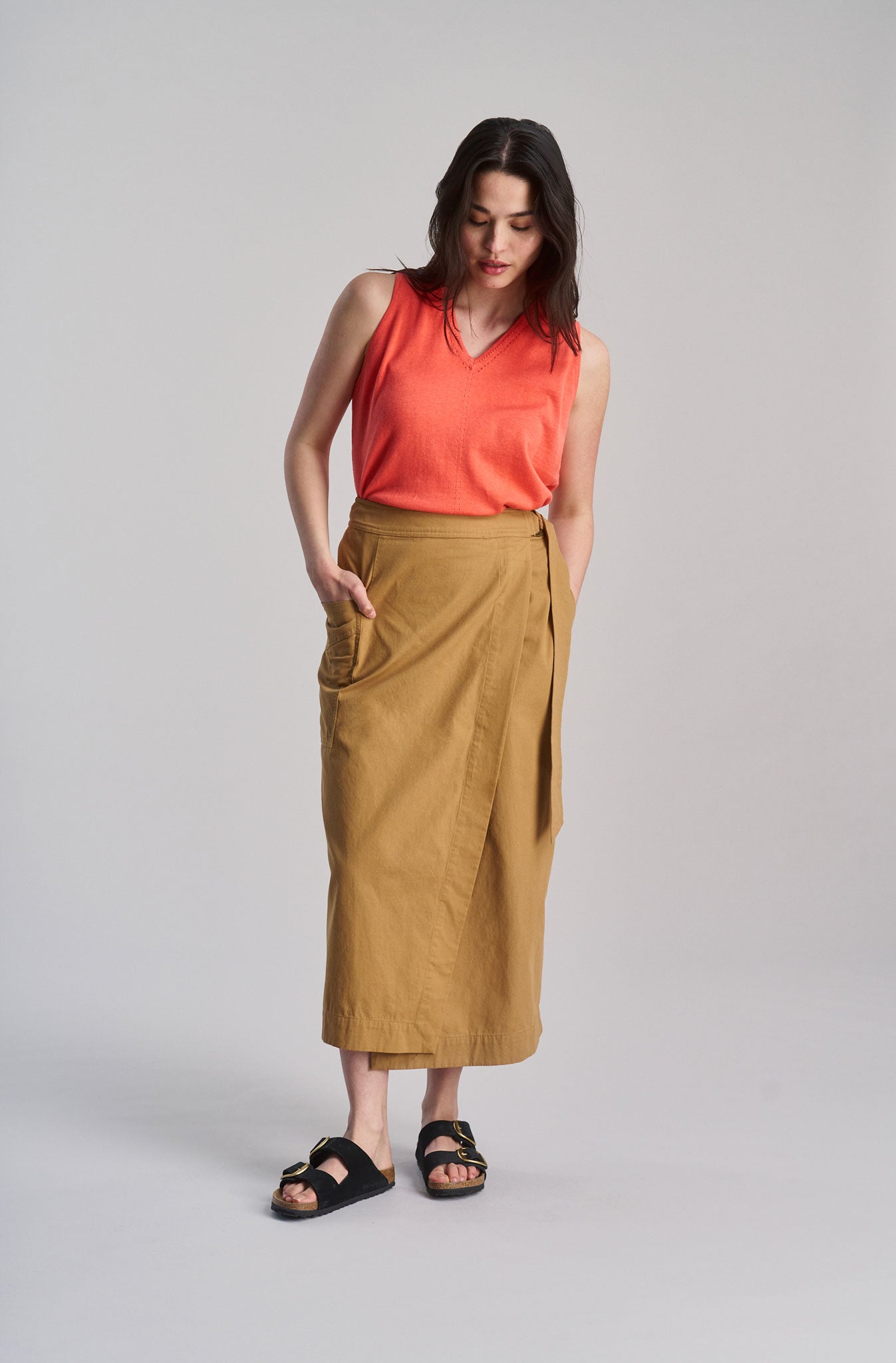 CARGO - Organic Cotton Skirt - Camel