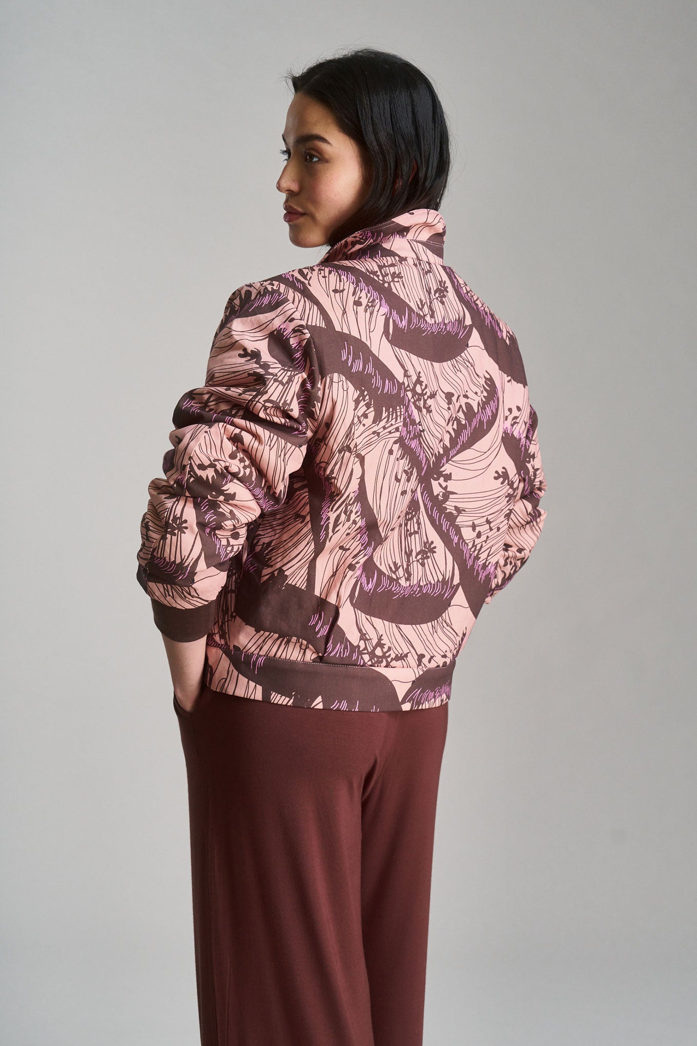 VIVI - Organic Cotton Bomber Solid - Pink Wave