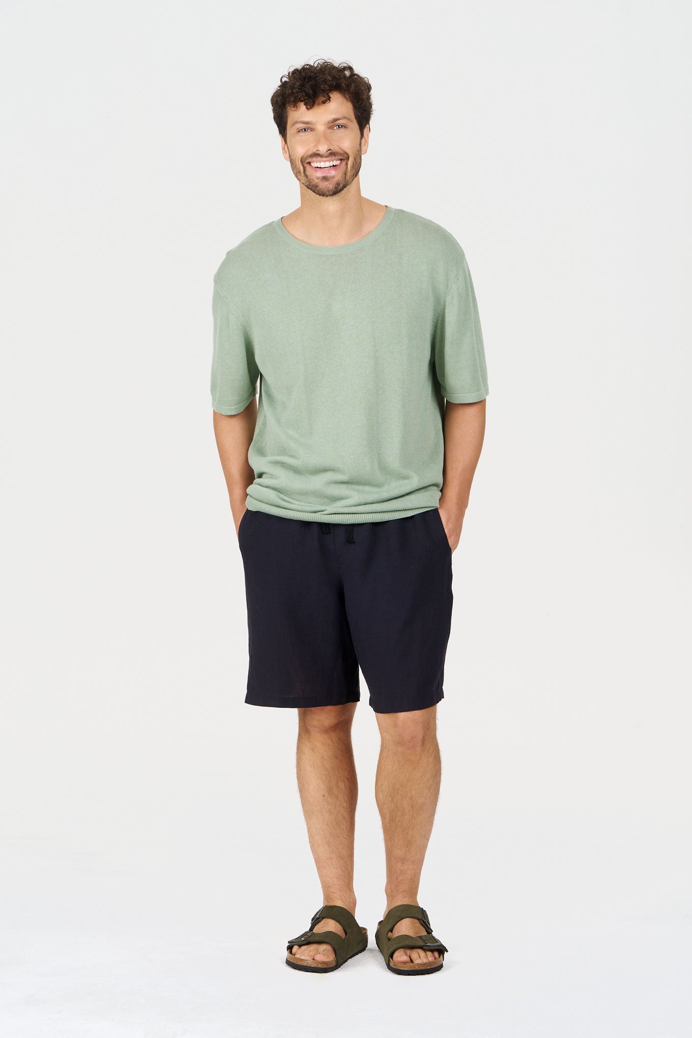 JERRY Tencel Linen Shorts - Navy