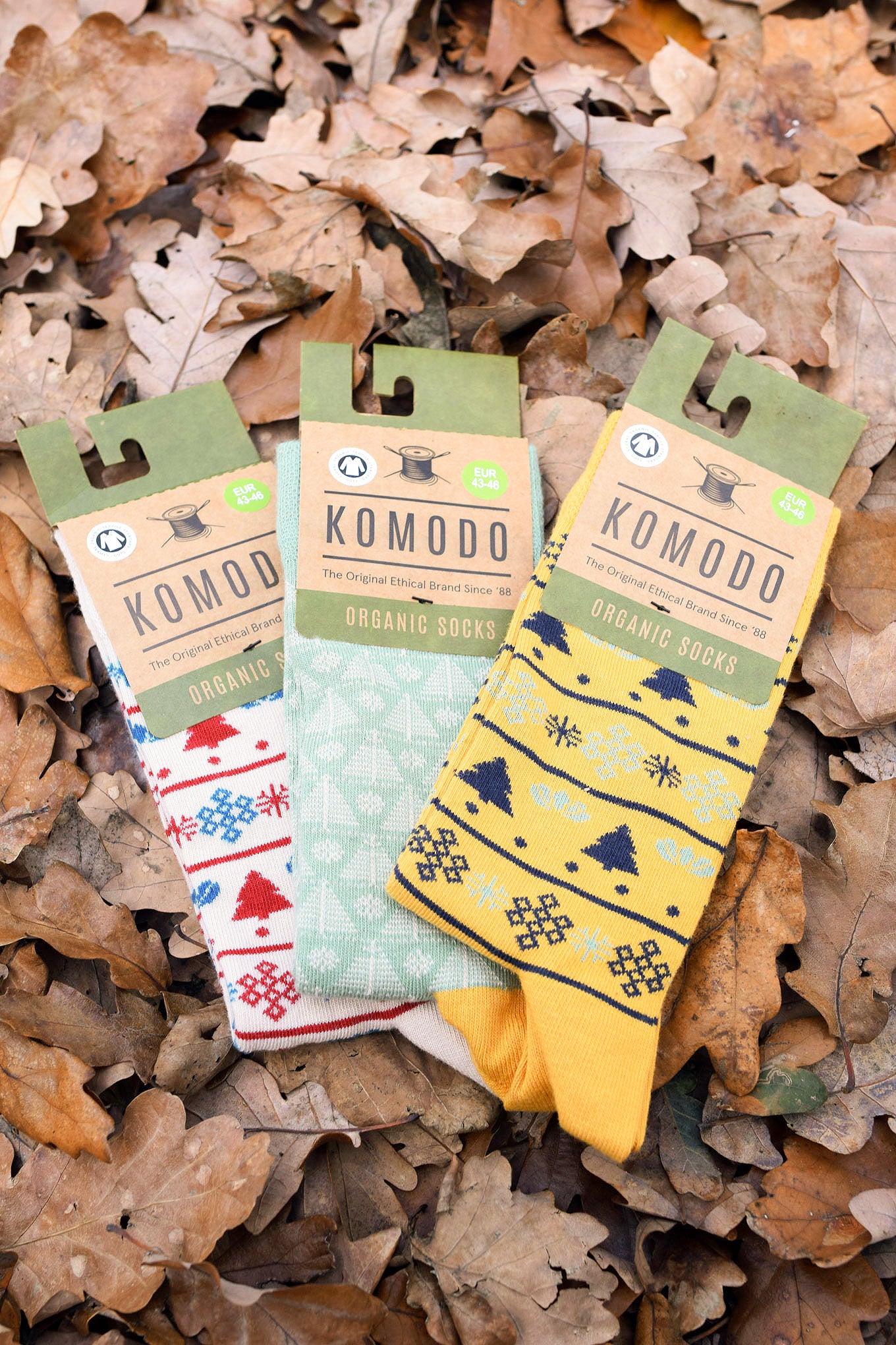 XMAS TREES Mens Triple Pack - GOTS Organic Cotton Socks