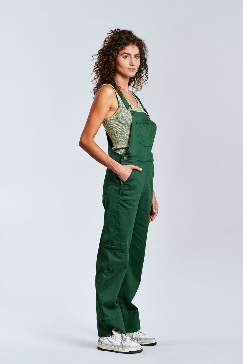 LENI - Cotton Dungarees Forset Green