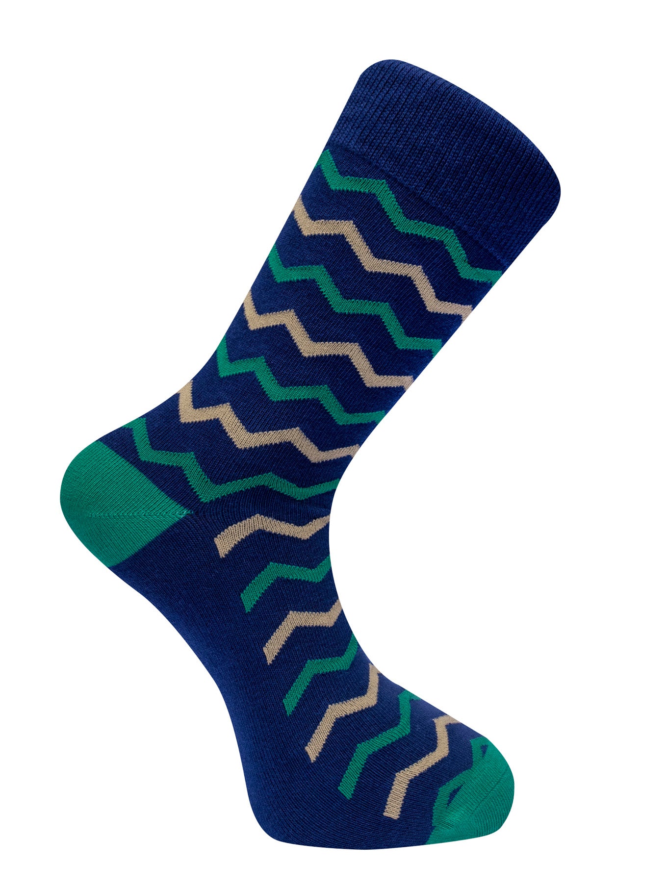ZIG ZAG - GOTS Organic Cotton Socks Navy