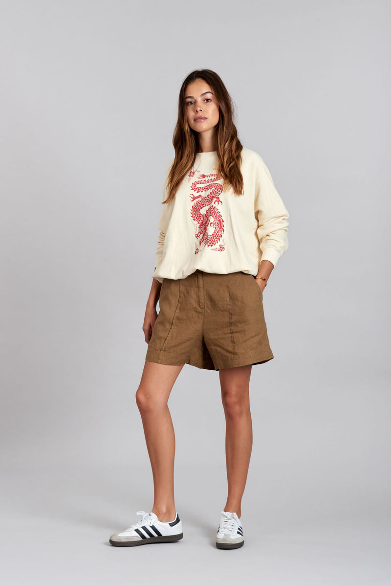 EMMIE - Linen Khaki Short