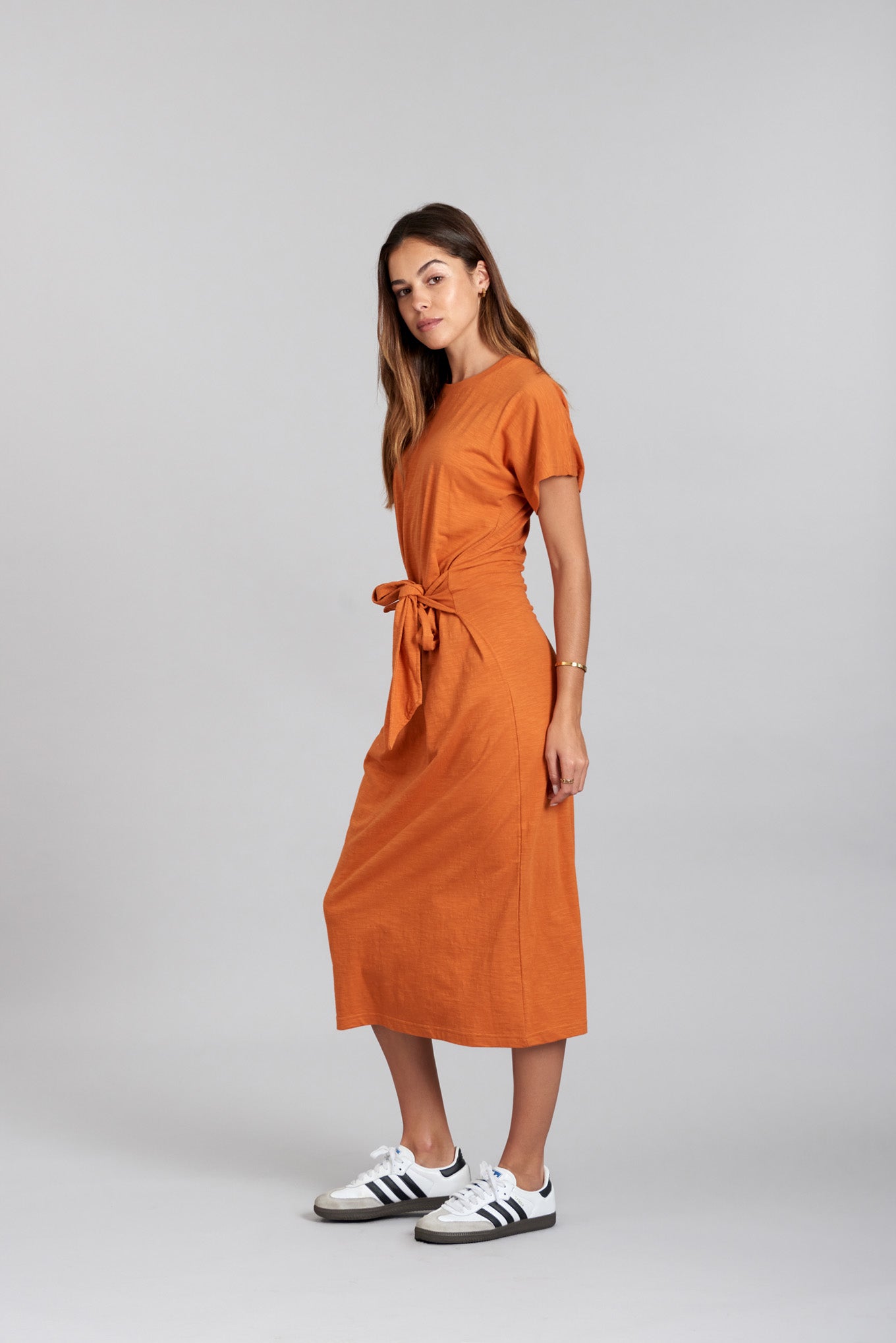 FONDA - GOTS Organic Cotton Burnt Orange Dress