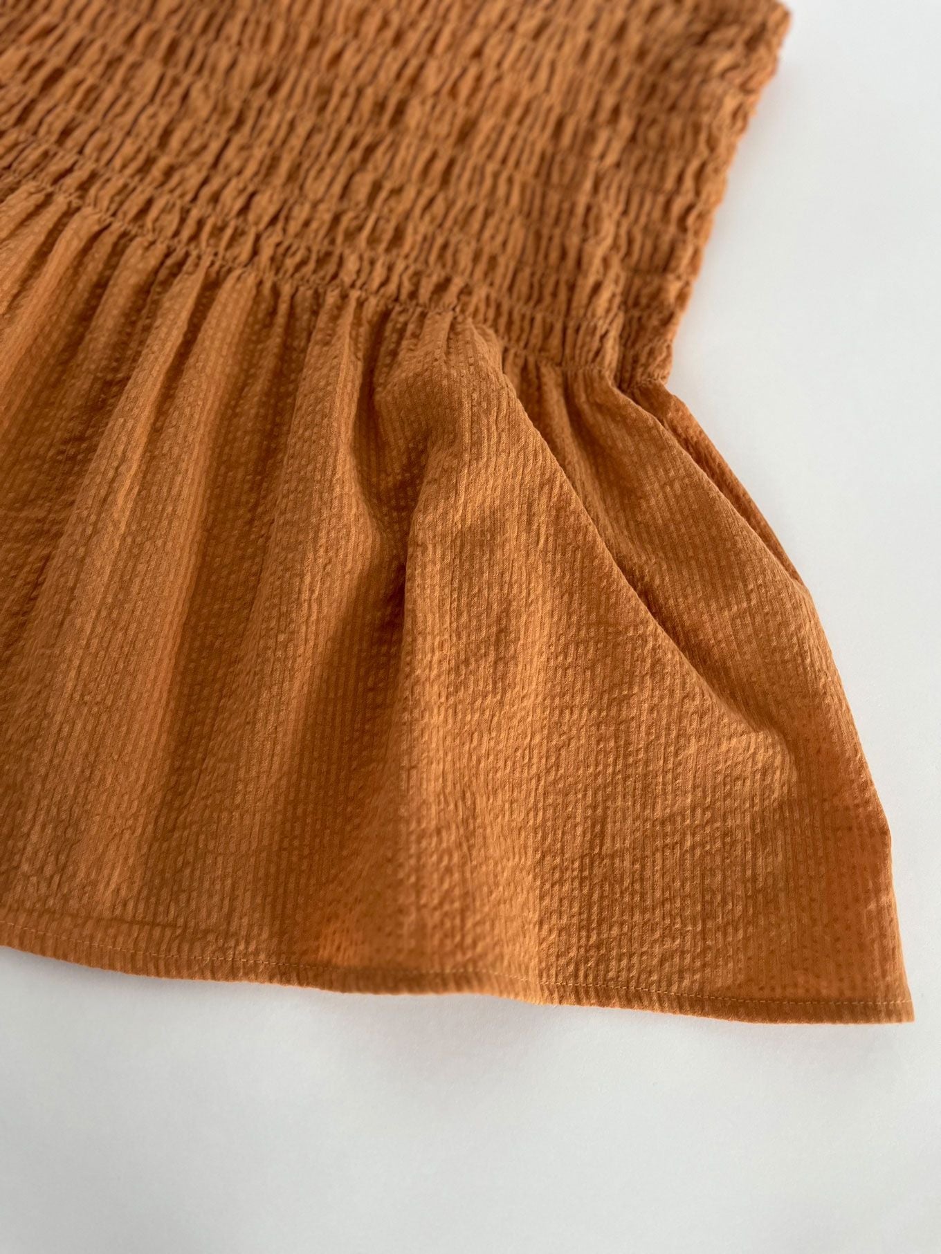 GAIA - Organic Cotton Seersucker Vest - Orange