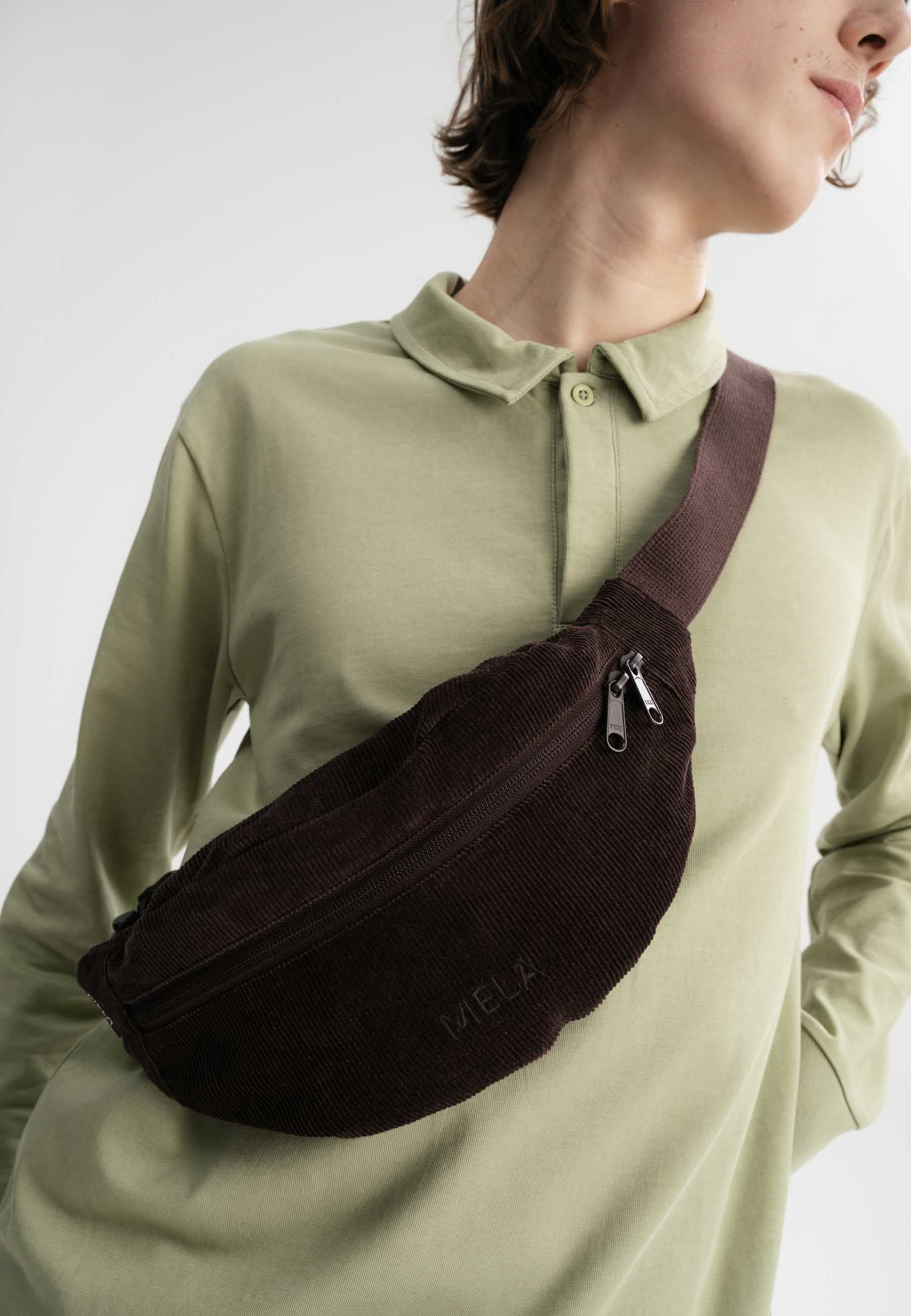 BHAVIN Corduroy Hip Bag by MELA - Walnut
